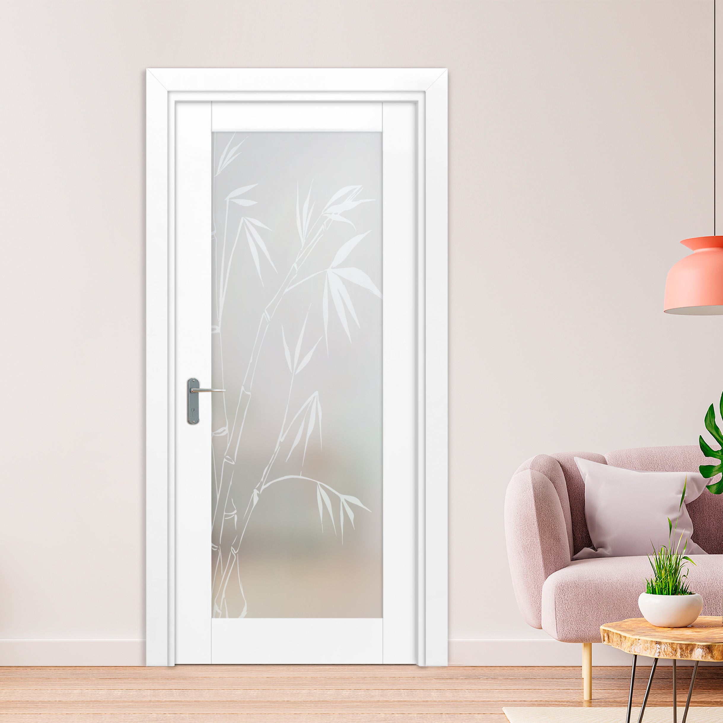 Puerta Interior Con Panel De Vidrio Esmerilado IFGL-1232