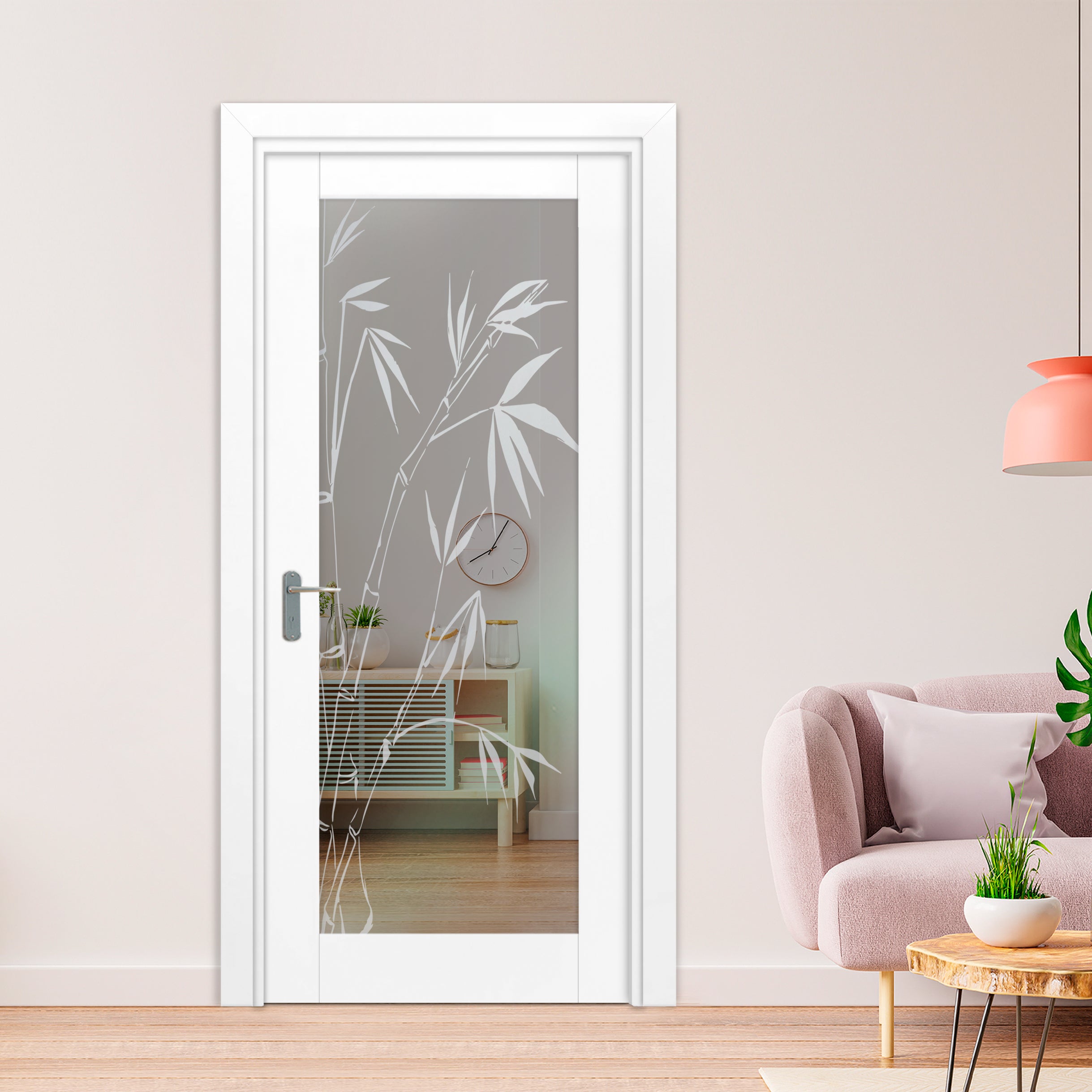 Puerta Interior Con Panel De Vidrio Esmerilado IFGL-1232