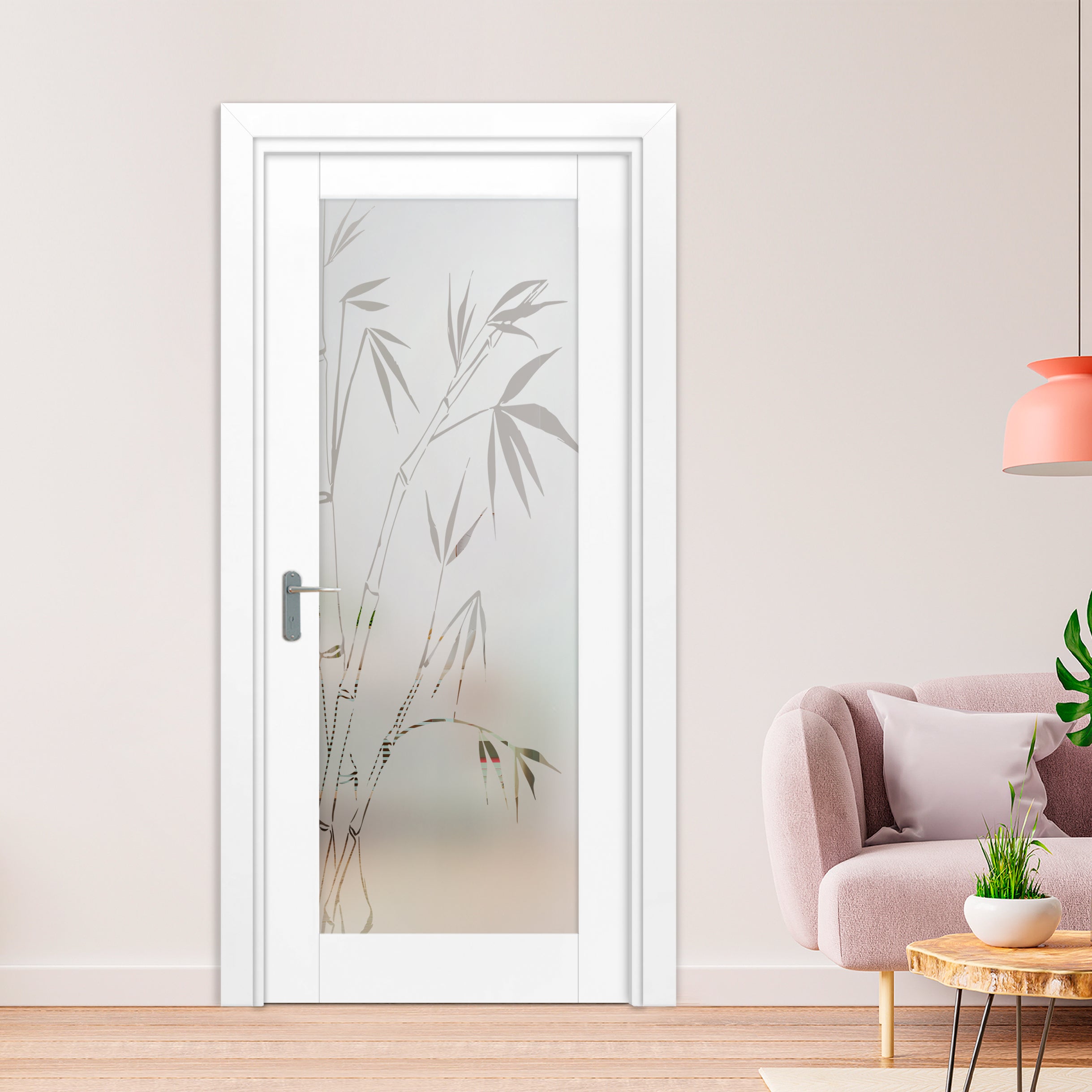 Puerta Interior Con Panel De Vidrio Esmerilado IFGL-1232