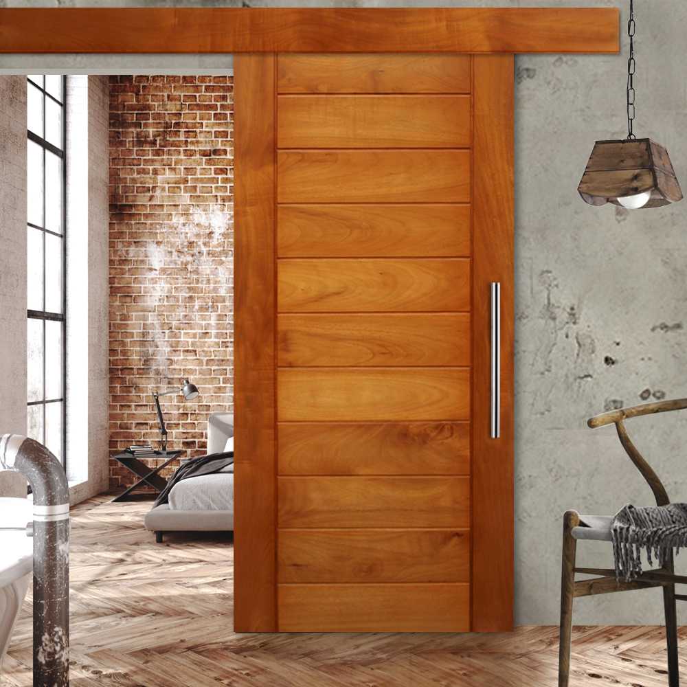 Puerta corrediza de granero de madera maciza auténtica PCMA-10310