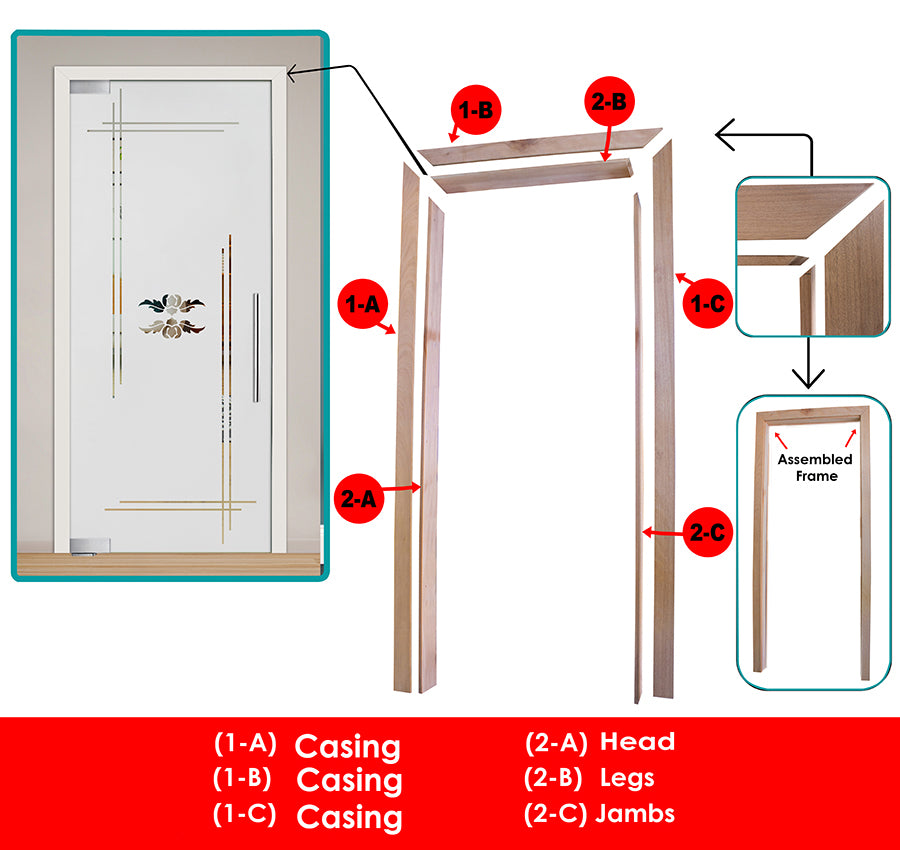 Kit De Marco De Puerta Interior (Bisagra Y Marco Para Puertas De Madera O Vidrio) #6 KMPV-1844