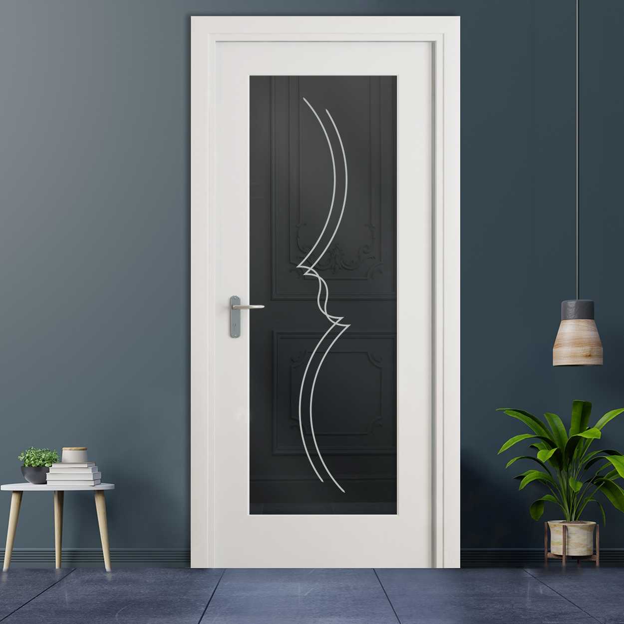 Puerta Interior Con Panel De Vidrio Esmerilado PIC1-1113