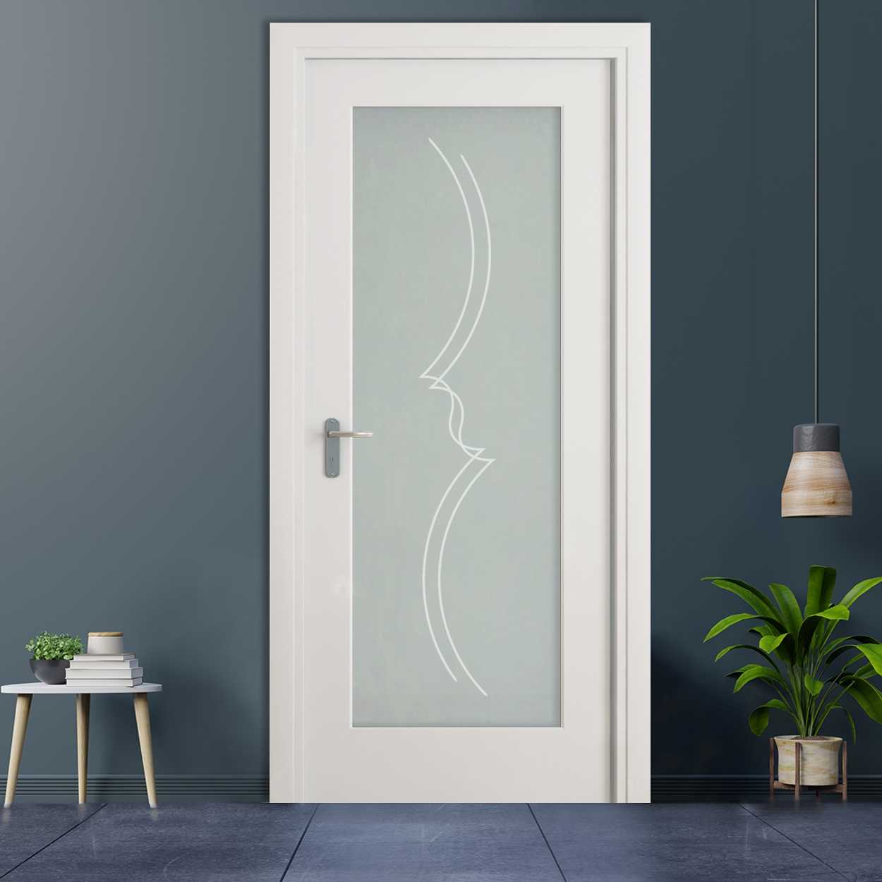 Puerta Interior Con Panel De Vidrio Esmerilado PIC1-1113