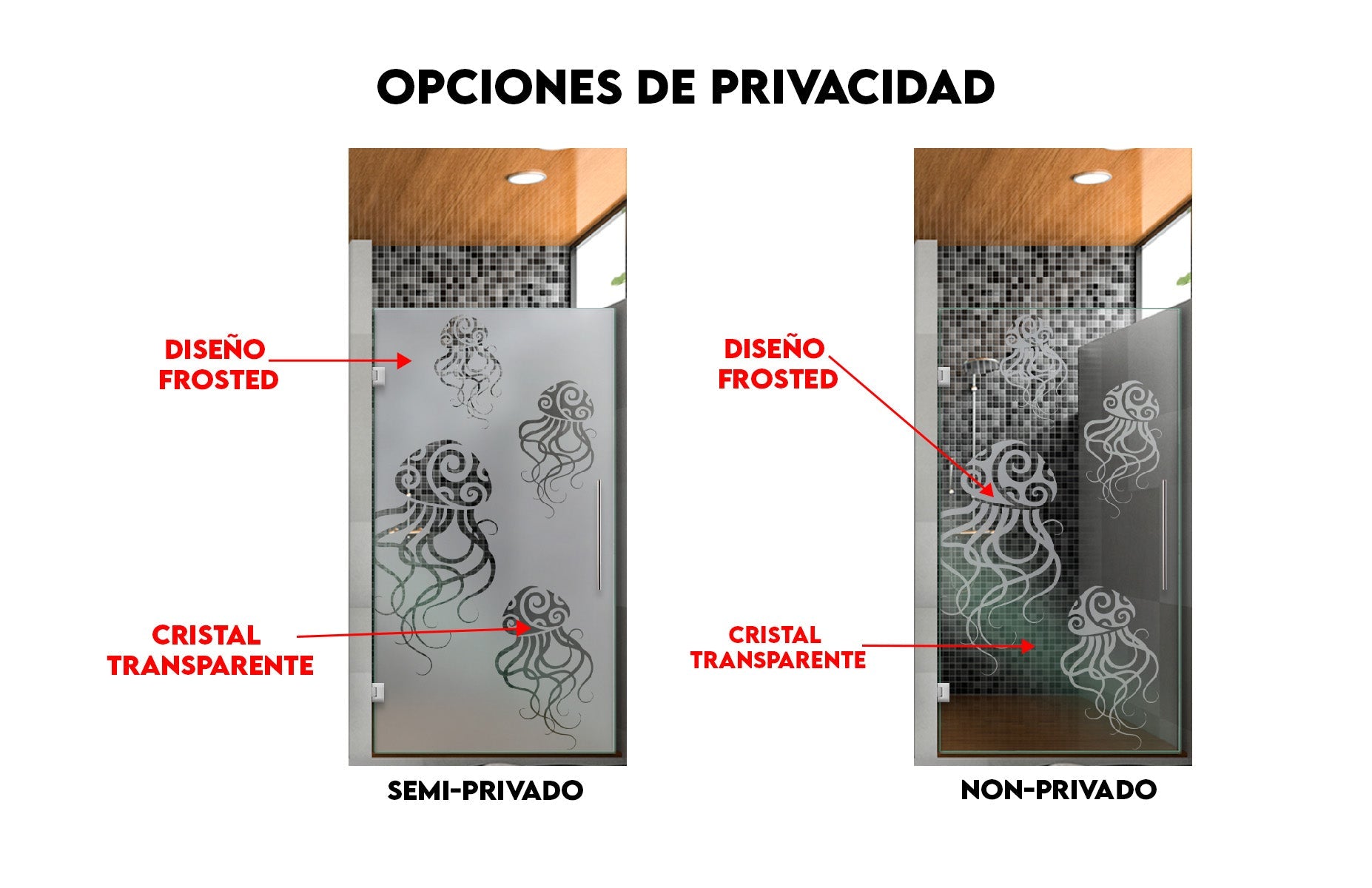 Puerta De Ducha De Vidrio Sin Marco FGSD-1075