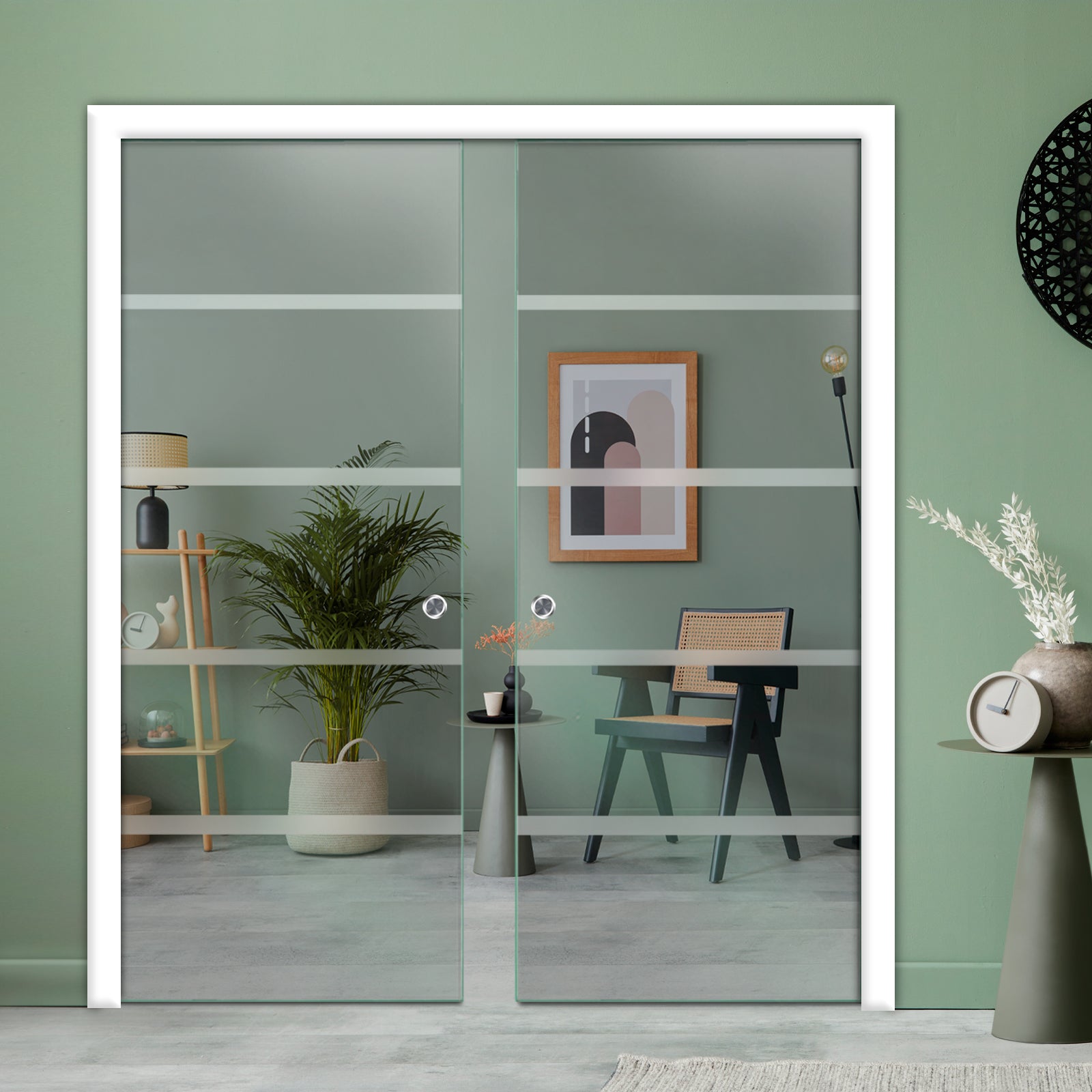 Puertas de Vidrio Templado Tipo Pocket Doble PTP2-3909