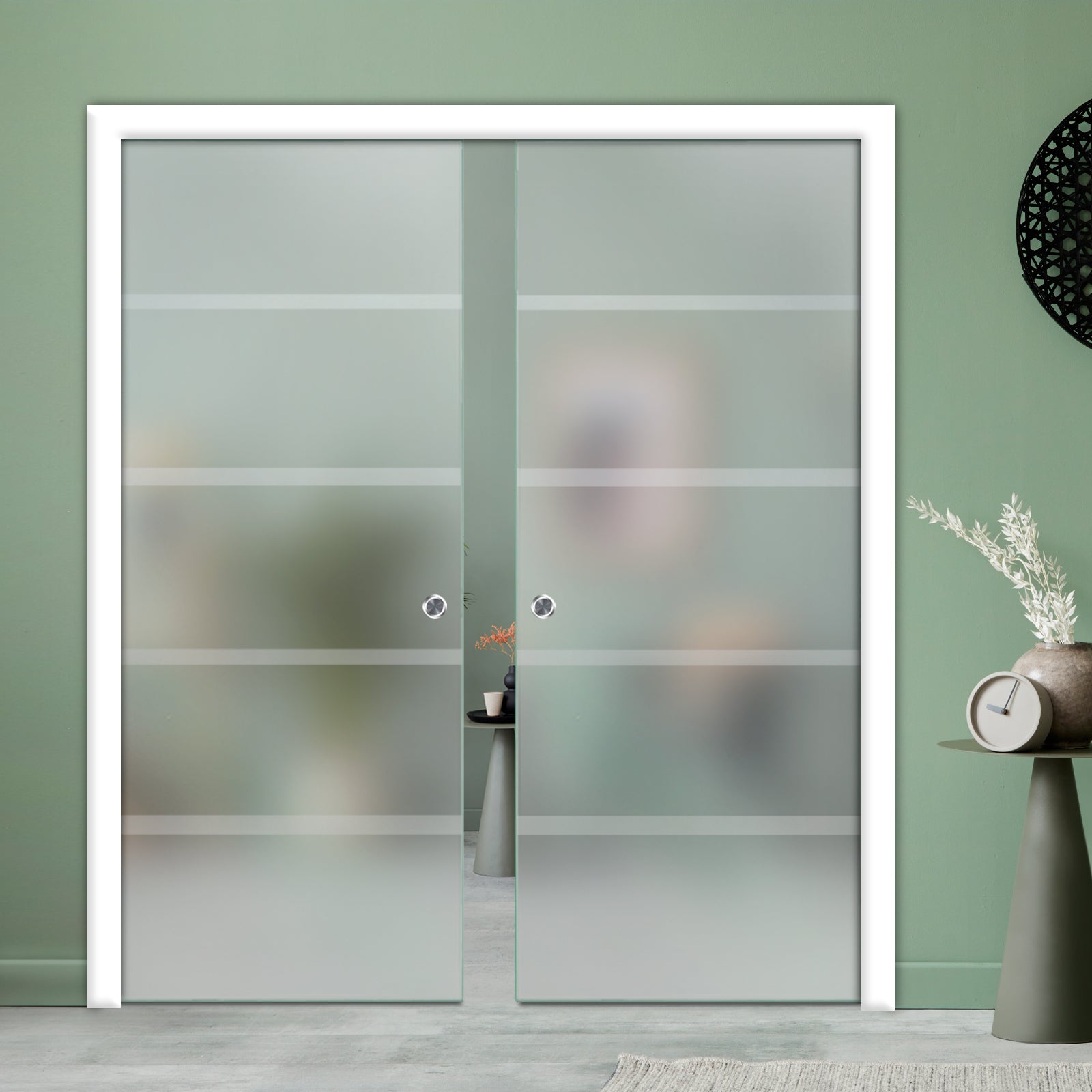 Puertas de Vidrio Templado Tipo Pocket Doble PTP2-3909