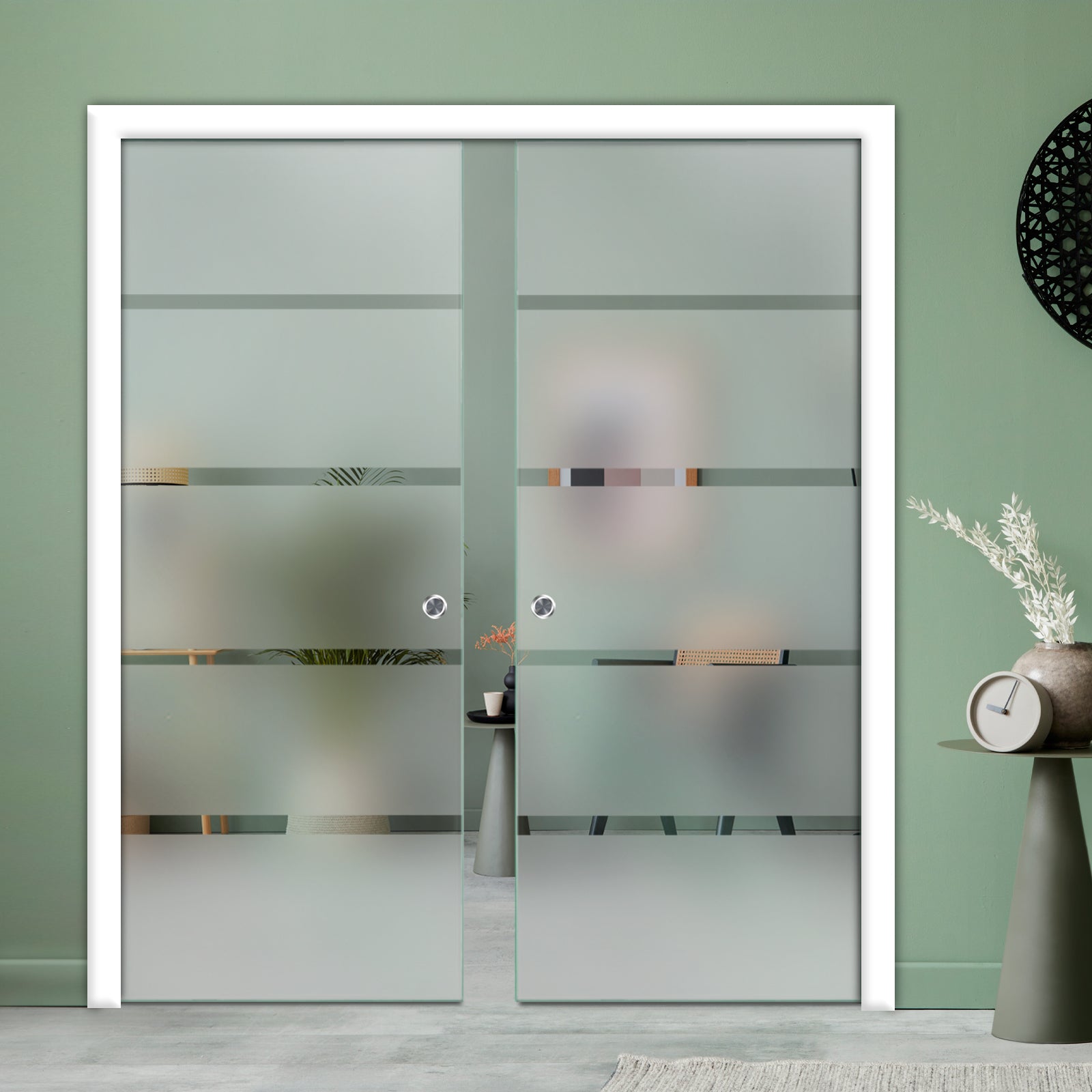 Puertas de Vidrio Templado Tipo Pocket Doble PTP2-3909