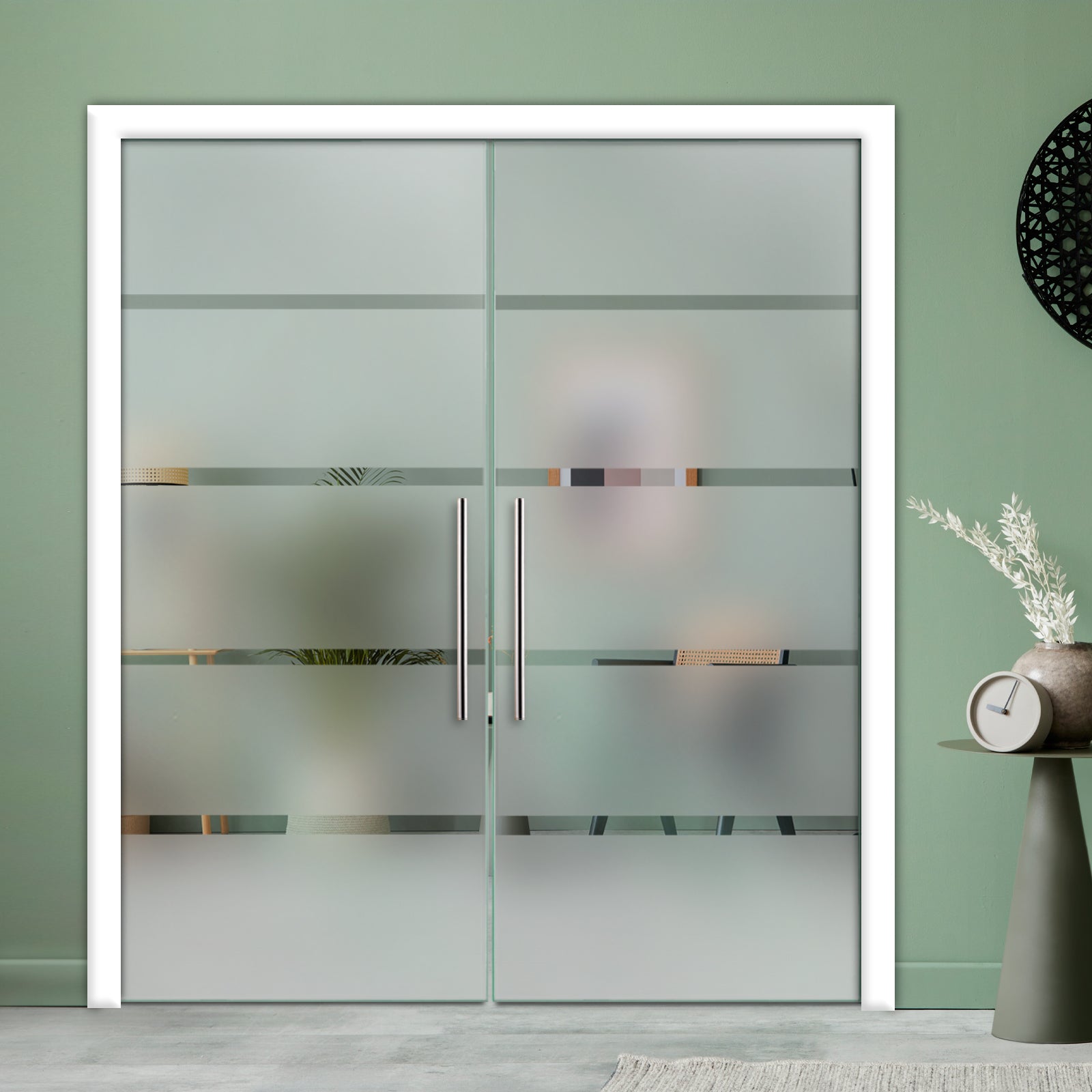 Puertas de Vidrio Templado Tipo Pocket Doble PTP2-3909