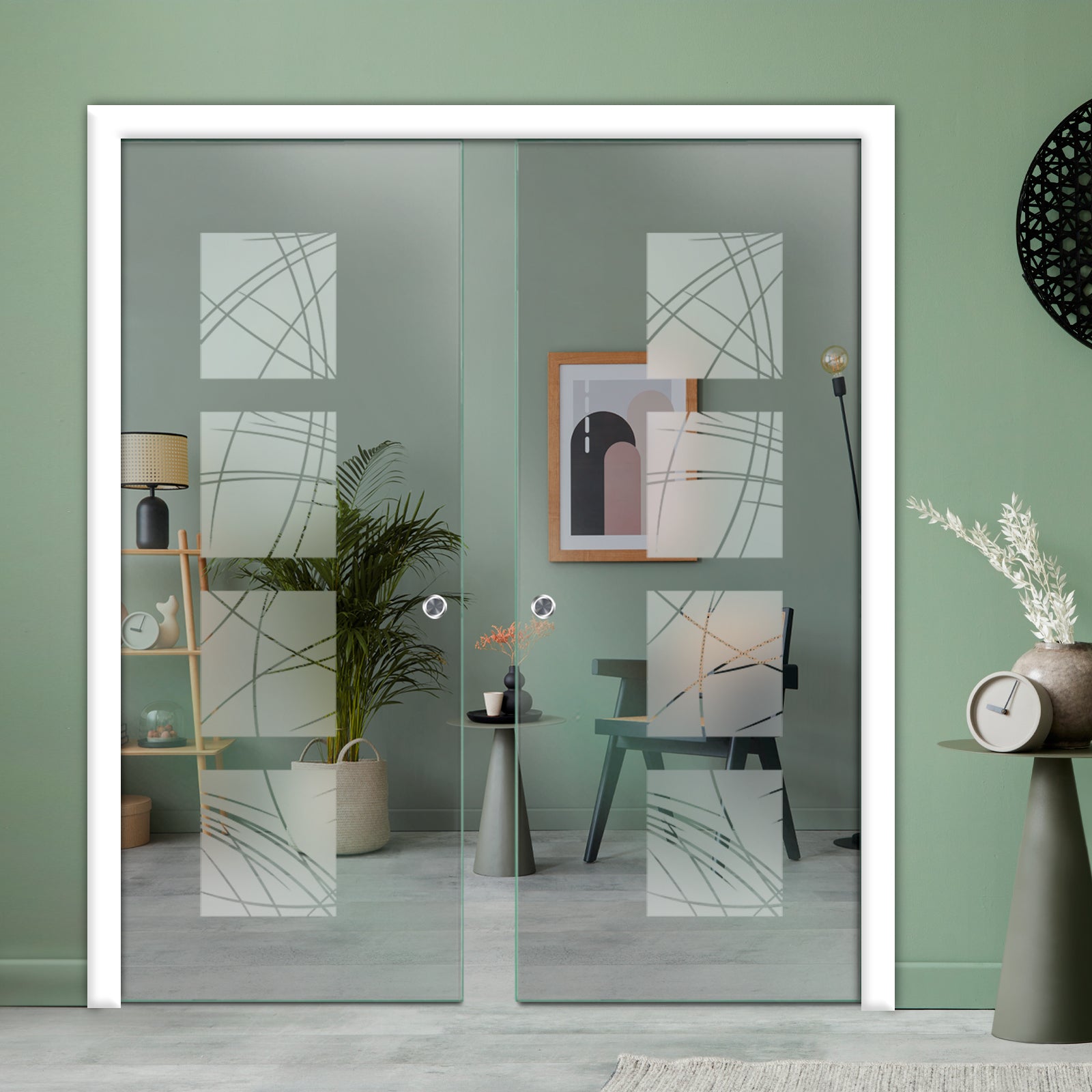 Puertas de Vidrio Templado Tipo Pocket Doble PTP2-3906