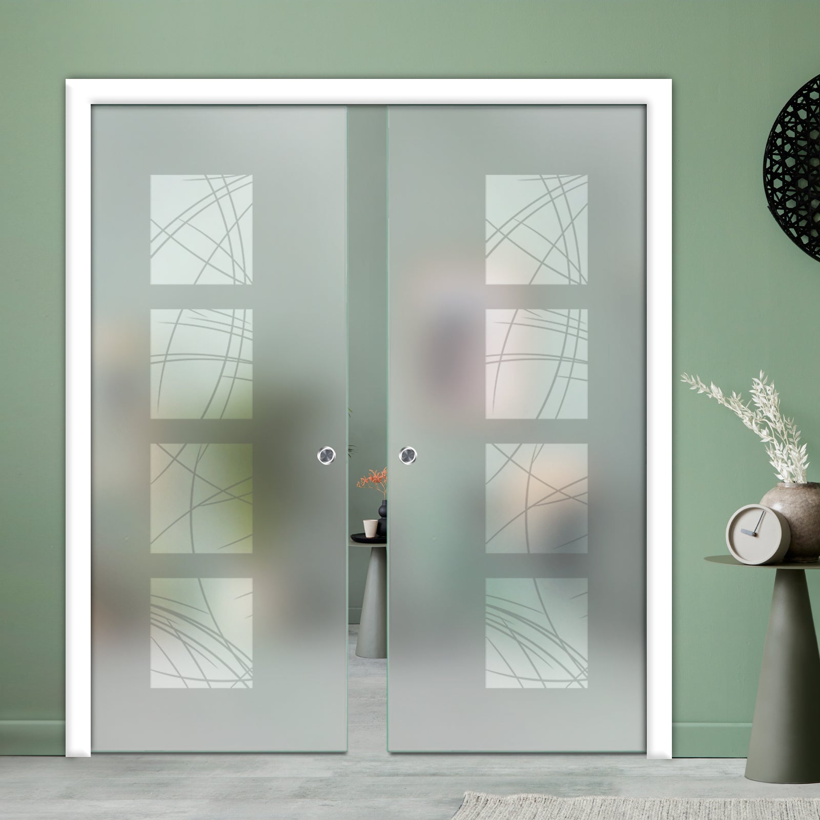 Puertas de Vidrio Templado Tipo Pocket Doble PTP2-3906