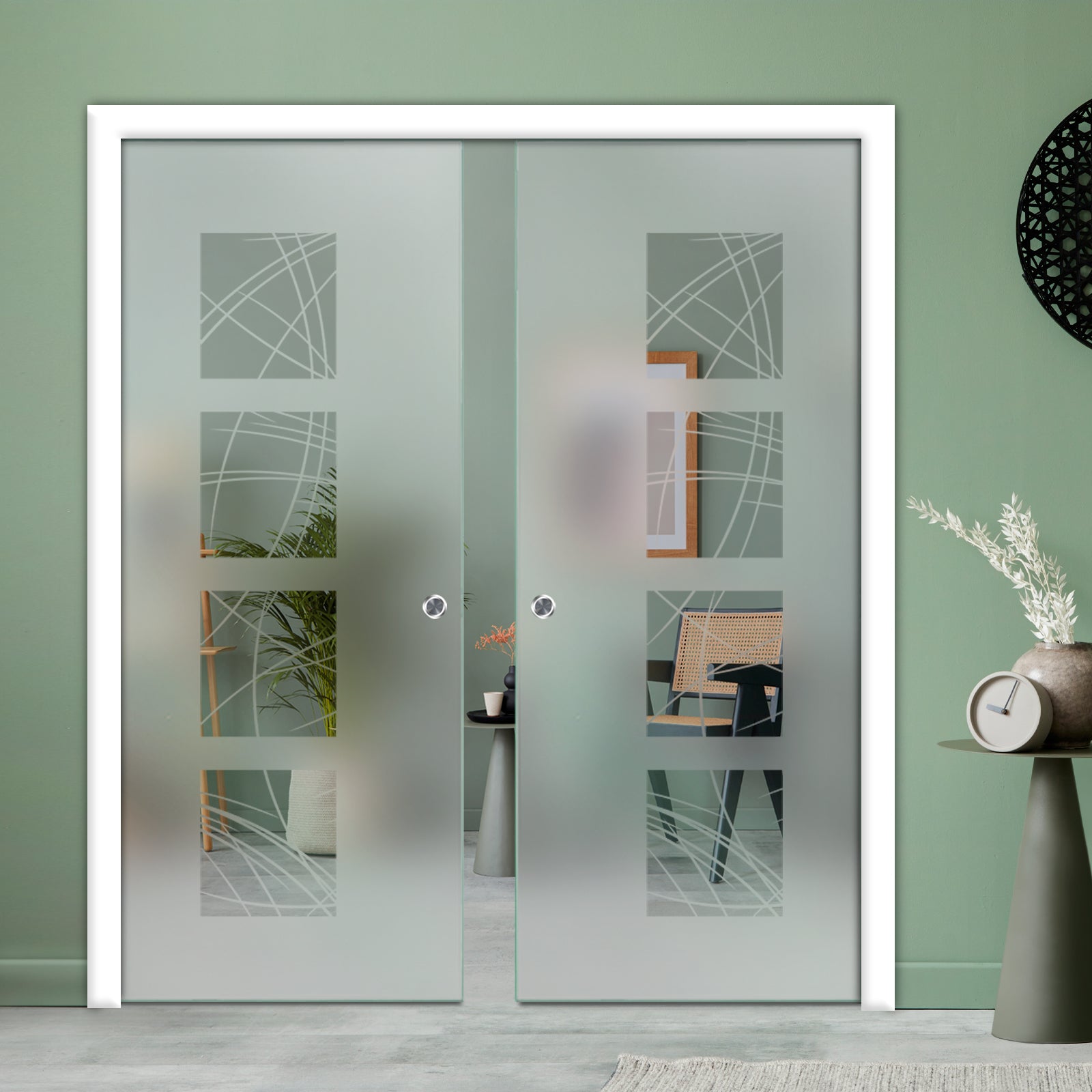 Puertas de Vidrio Templado Tipo Pocket Doble PTP2-3906