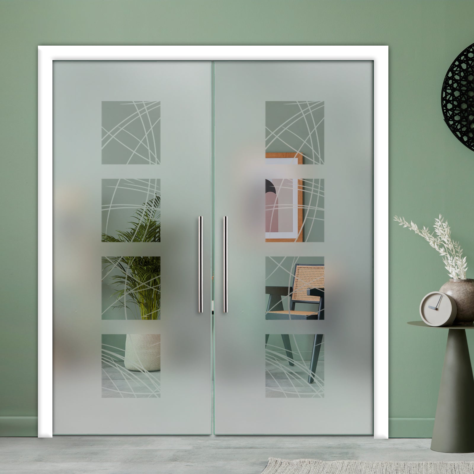 Puertas de Vidrio Templado Tipo Pocket Doble PTP2-3906