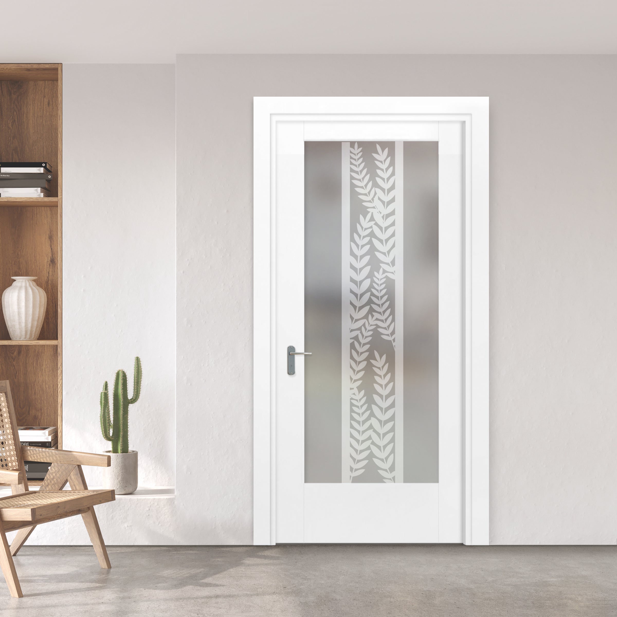Puerta Interior Con Panel De Vidrio Esmerilado PIC1-2728