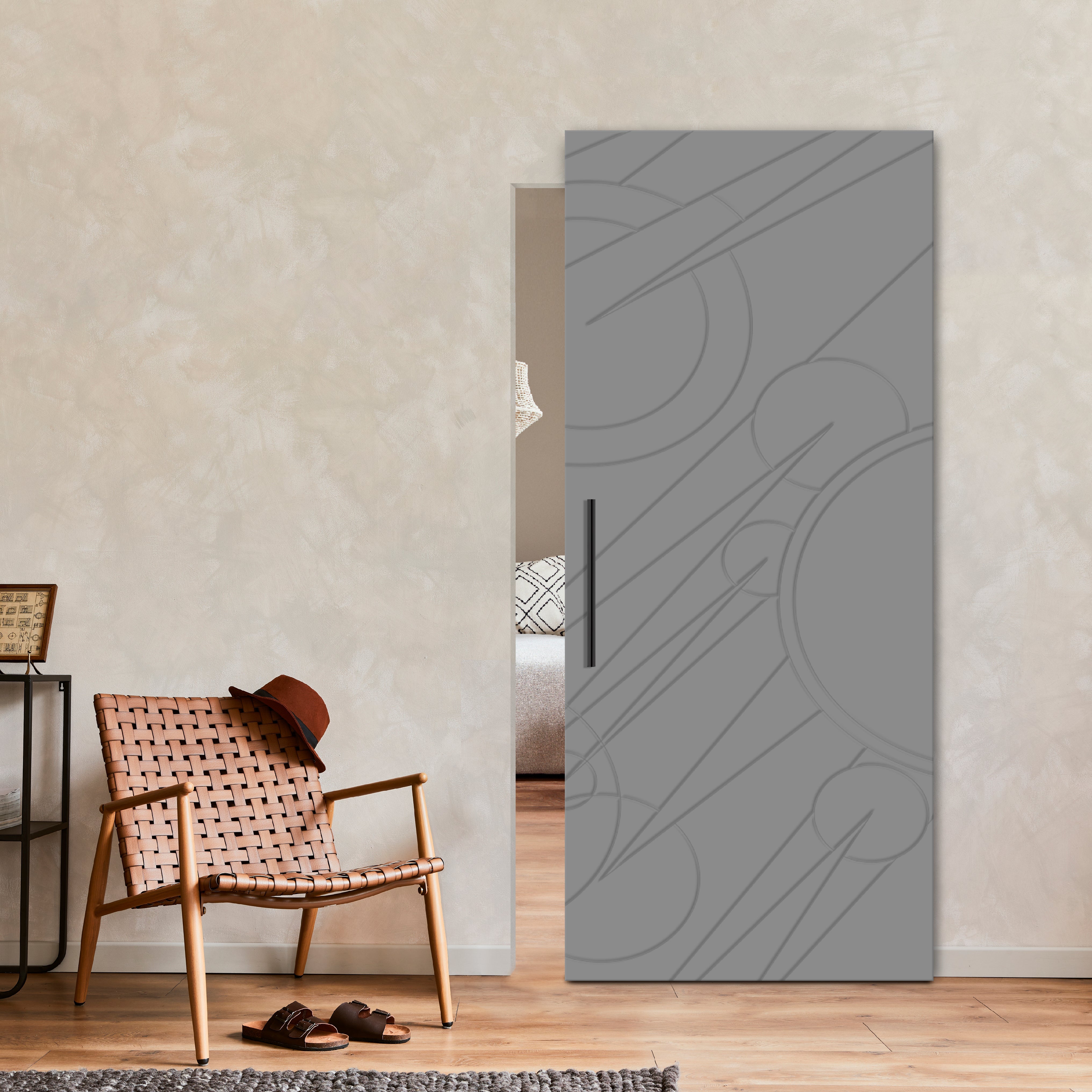 Flush Sliding Barn Door Hidden / Invisible Hardware FHID - 1414 - DoorDiscounter