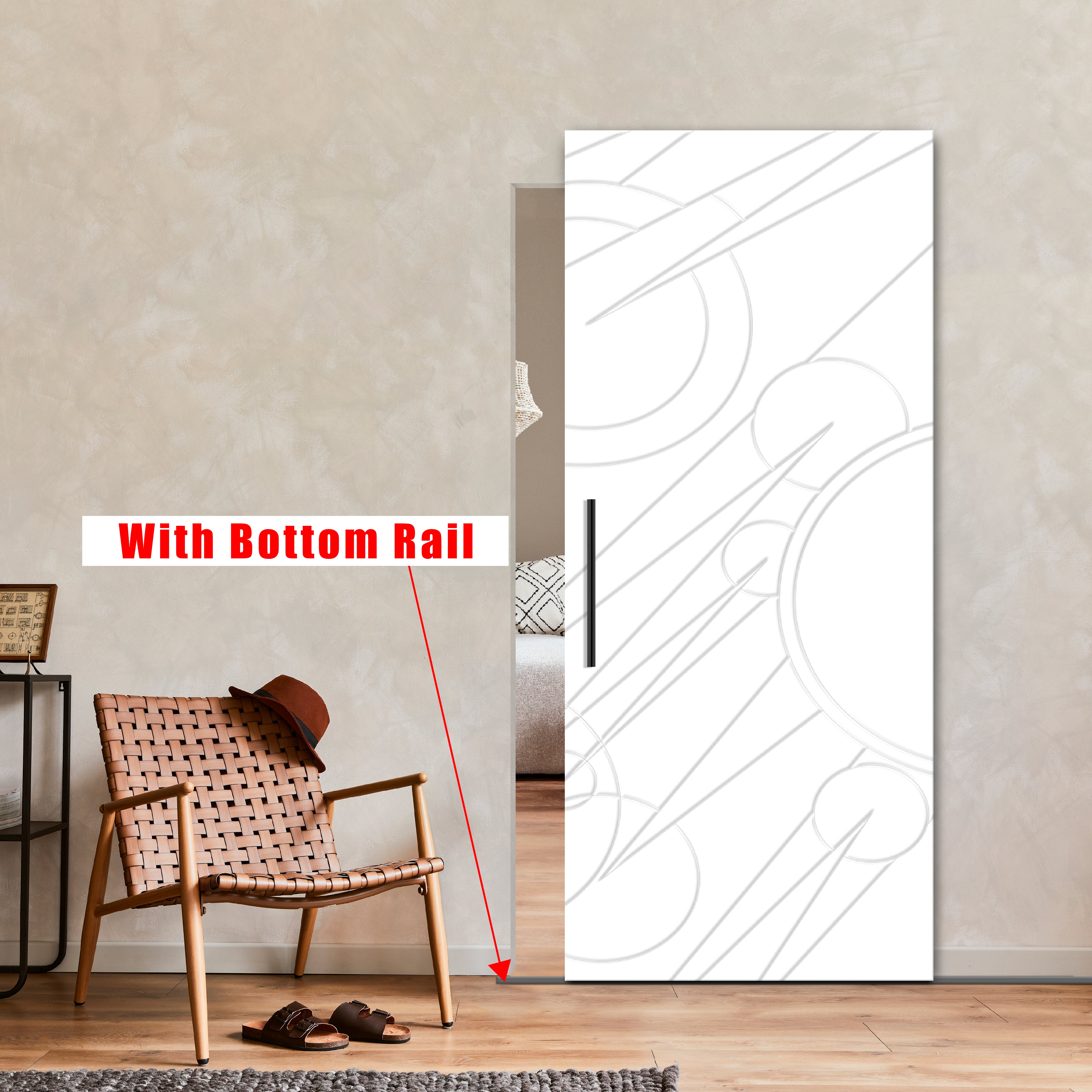 Flush Sliding Barn Door Hidden / Invisible Hardware FHID - 1414 - DoorDiscounter