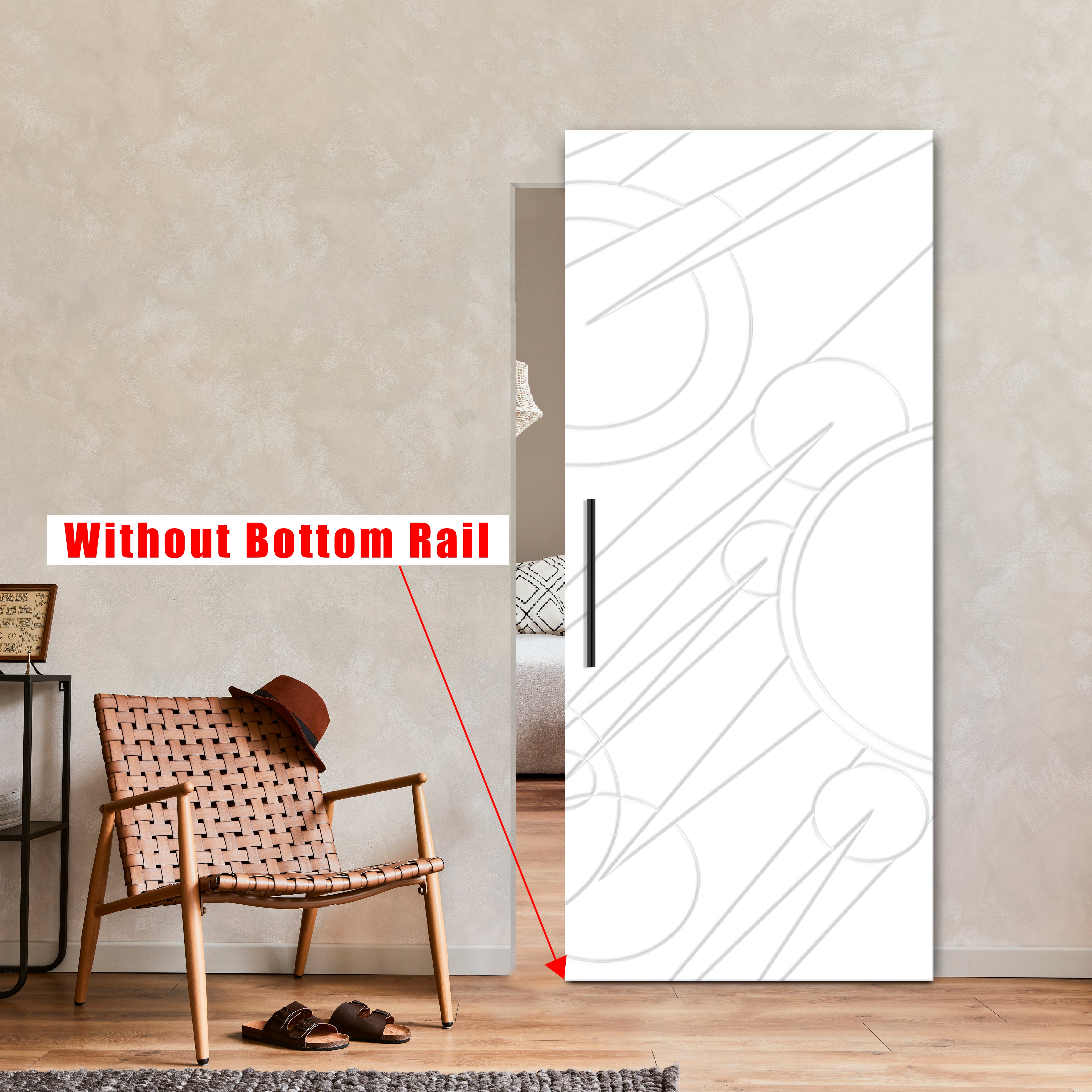 Flush Sliding Barn Door Hidden / Invisible Hardware FHID - 1414 - DoorDiscounter