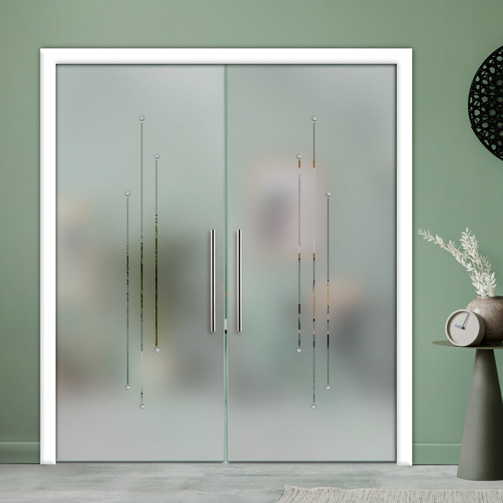 Puertas de Vidrio Templado Tipo Pocket Doble PTP2-3898