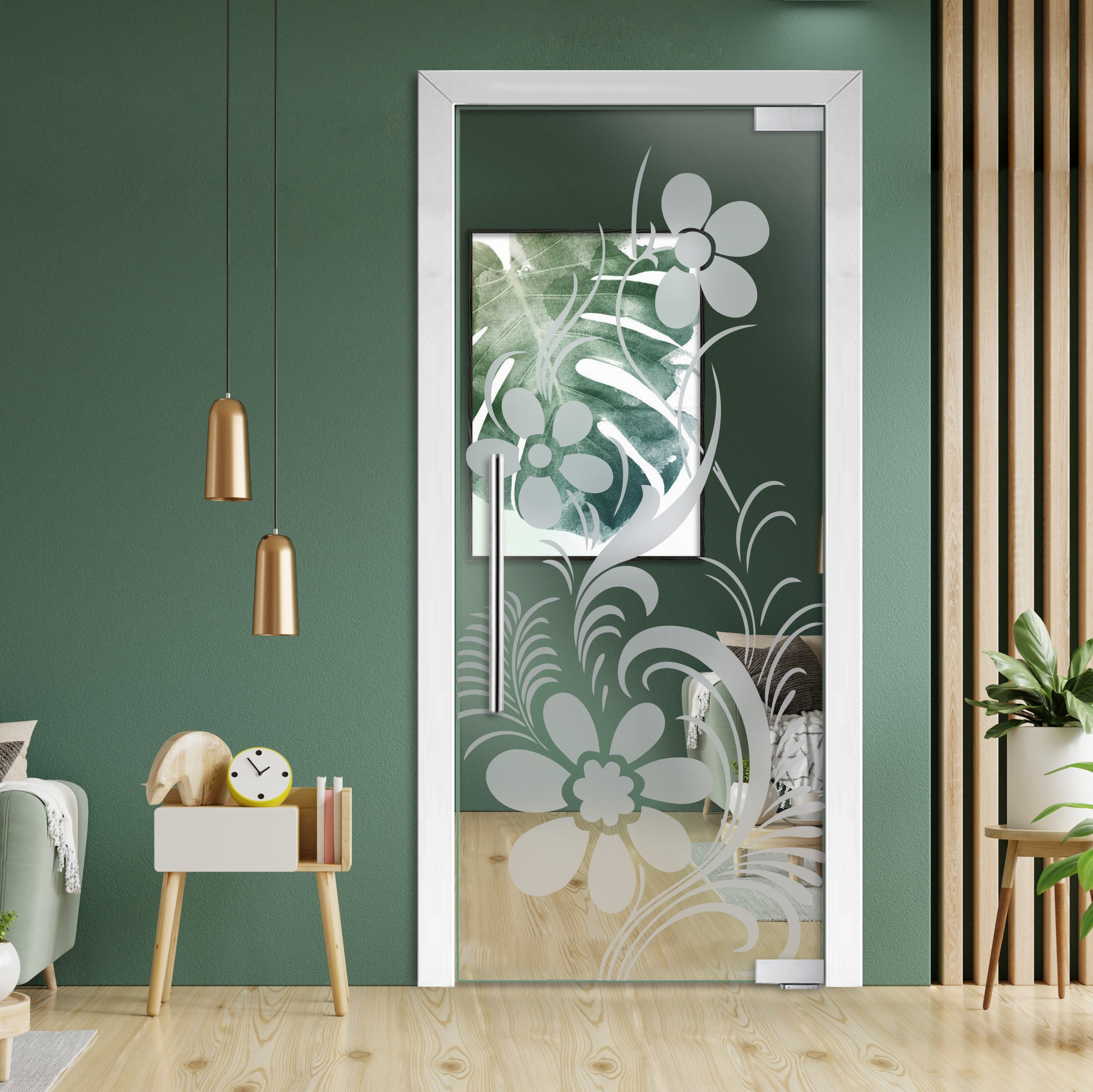 Puerta De Vidrio Pivotante Con Bisagras De Cierre Automático  PCP1-1950