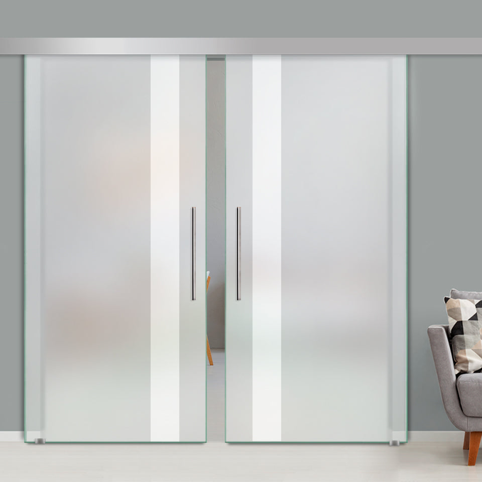 Puerta Corrediza Doble De Vidrio Templado ALU100 PCA2 - 1352