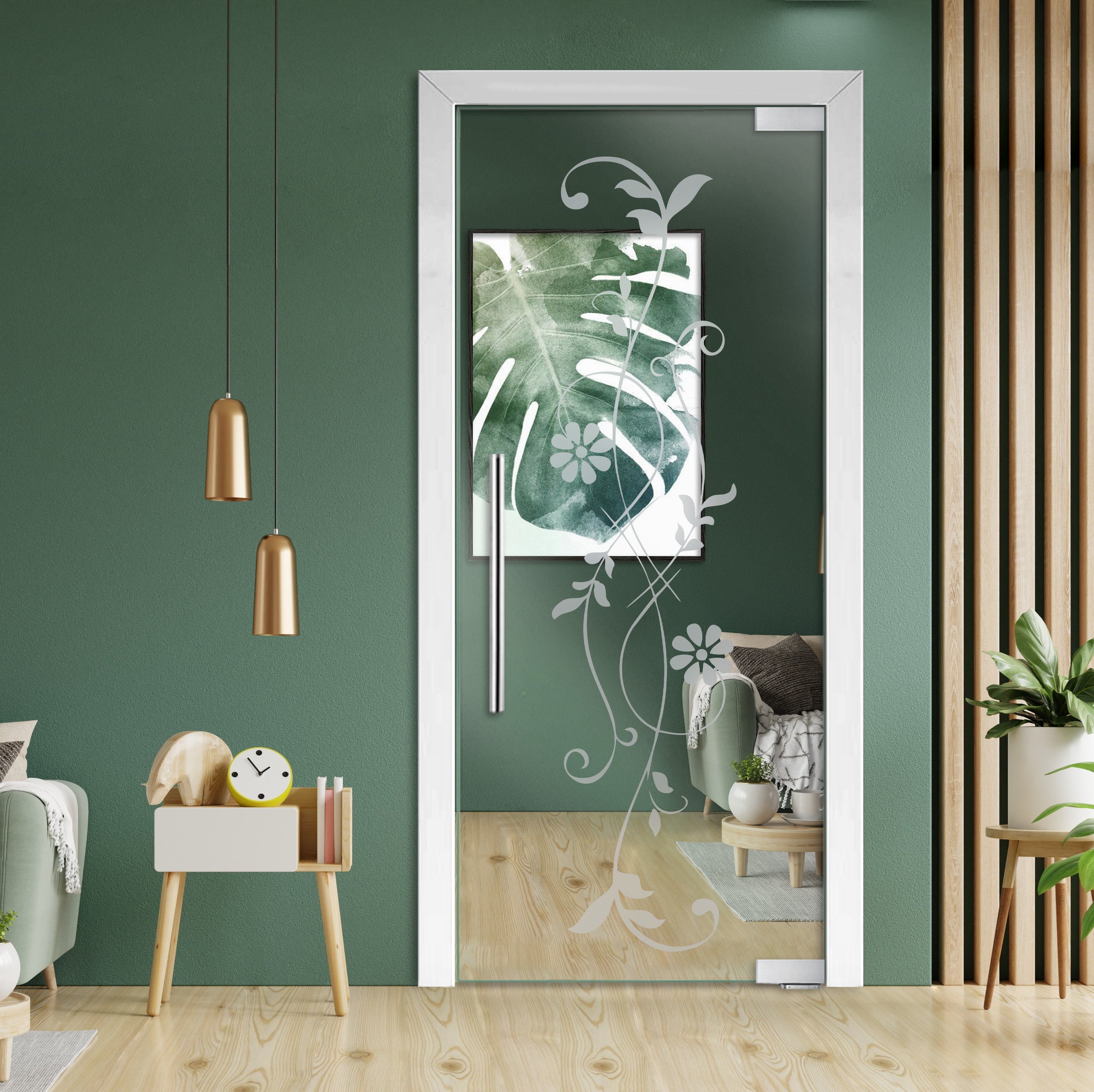 Puerta De Vidrio Pivotante Con Bisagras De Cierre Automático PCP1-1957