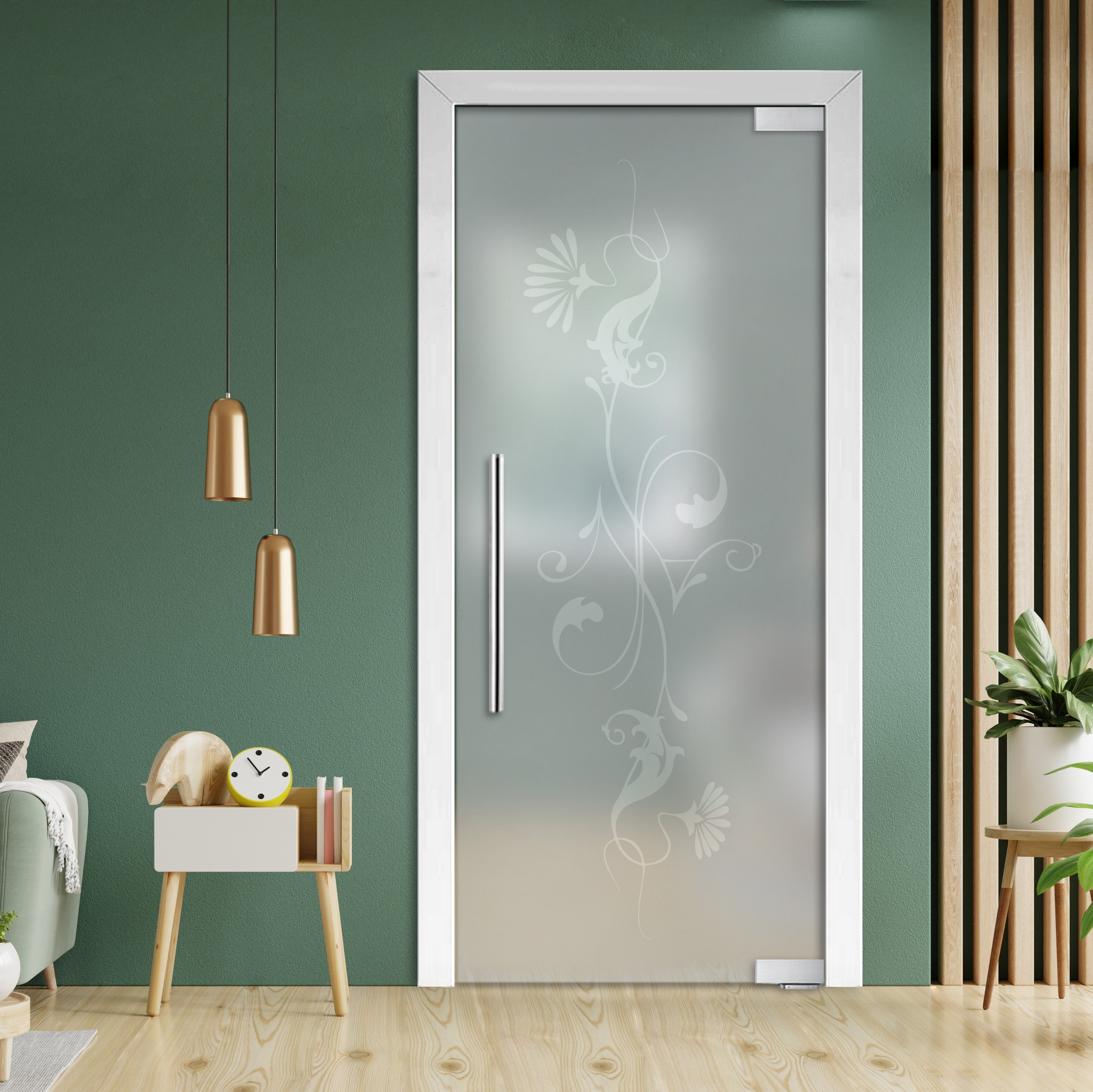 Puerta De Vidrio Pivotante Con Bisagras De Cierre Automático  PCP1-1964