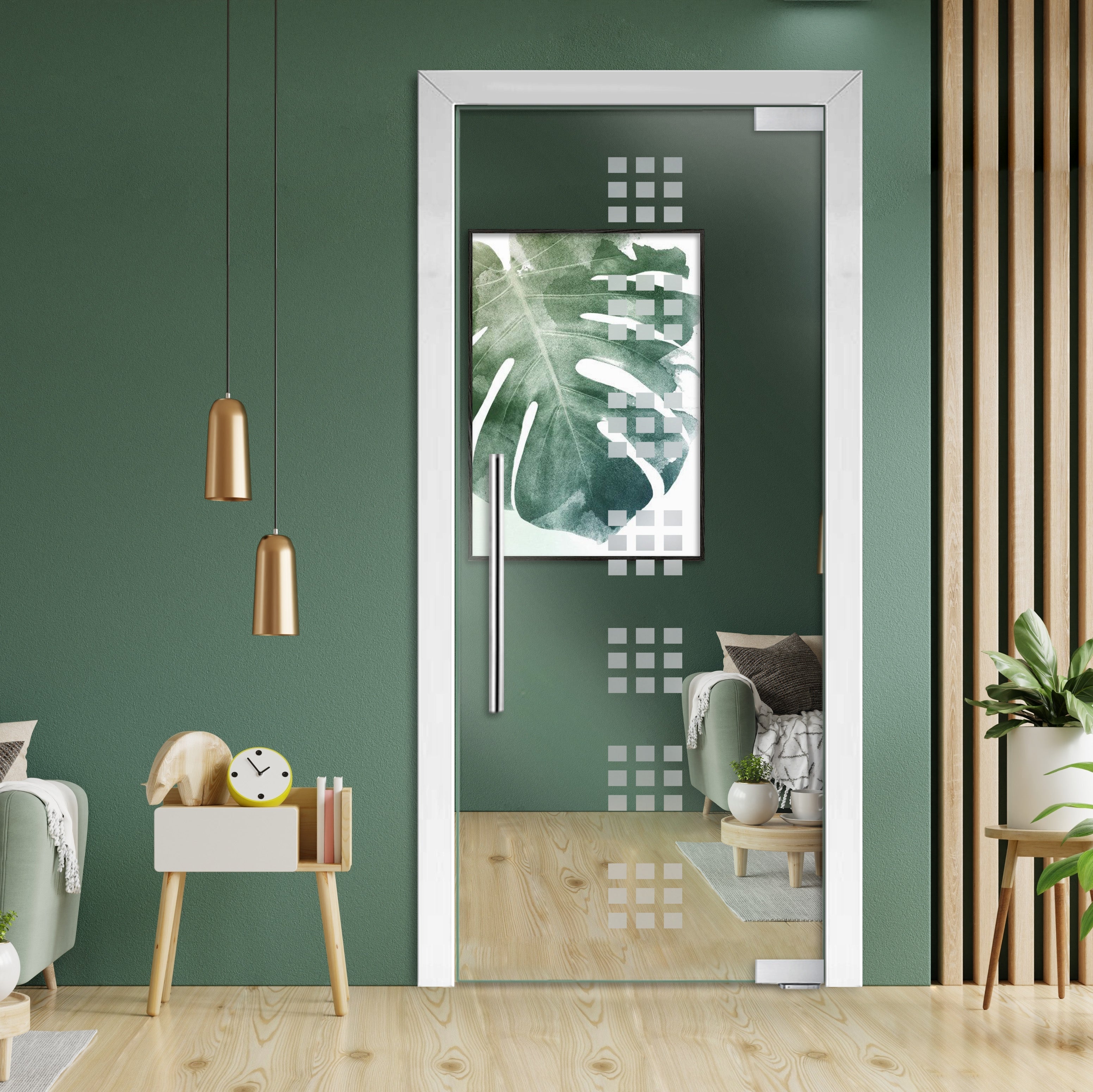 Puerta De Vidrio Pivotante Con Bisagras De Cierre Automático PCP1-1915