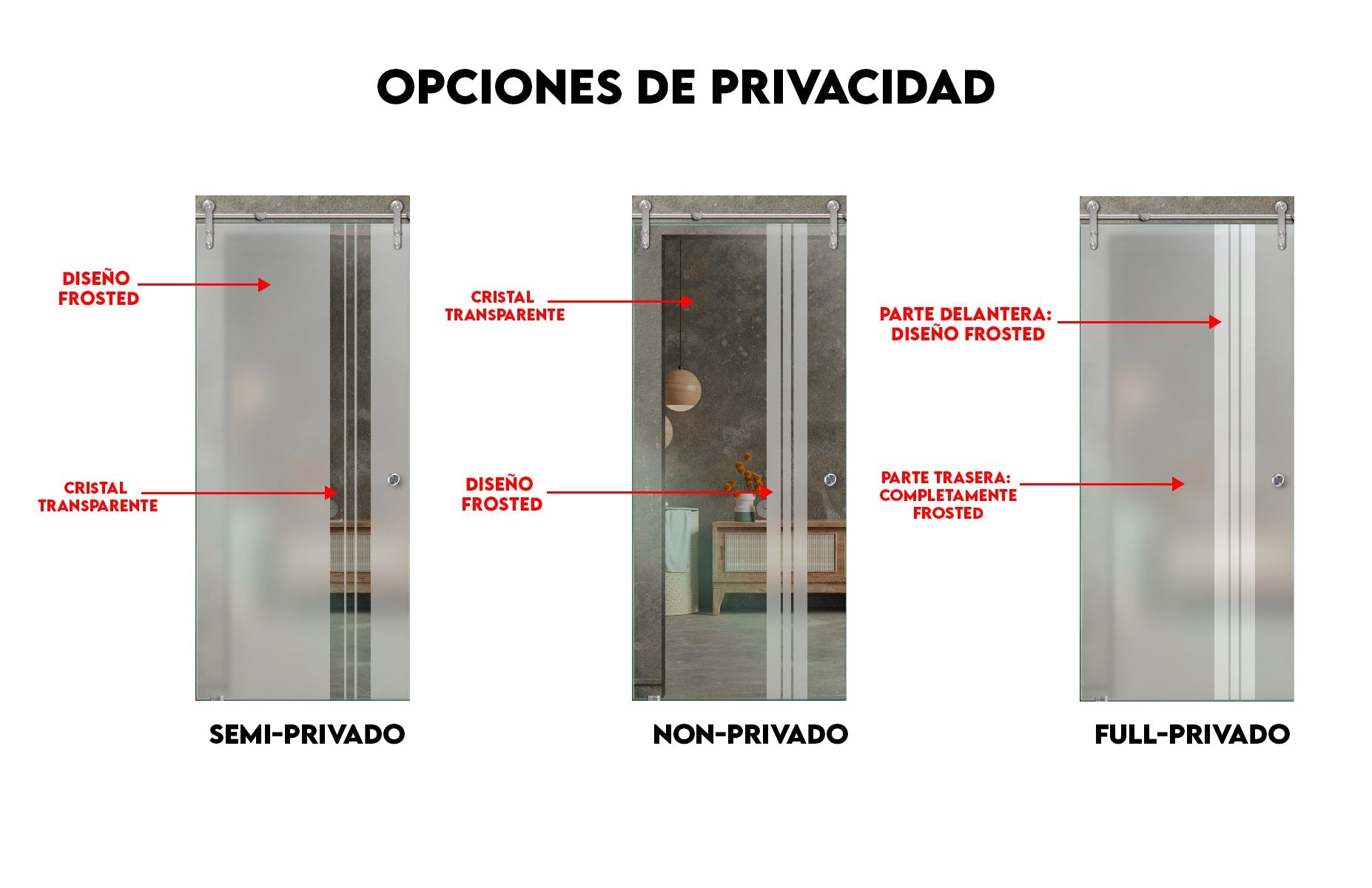 Puerta Corrediza De Vidrio Con Diseño V1000 PCV1-1463