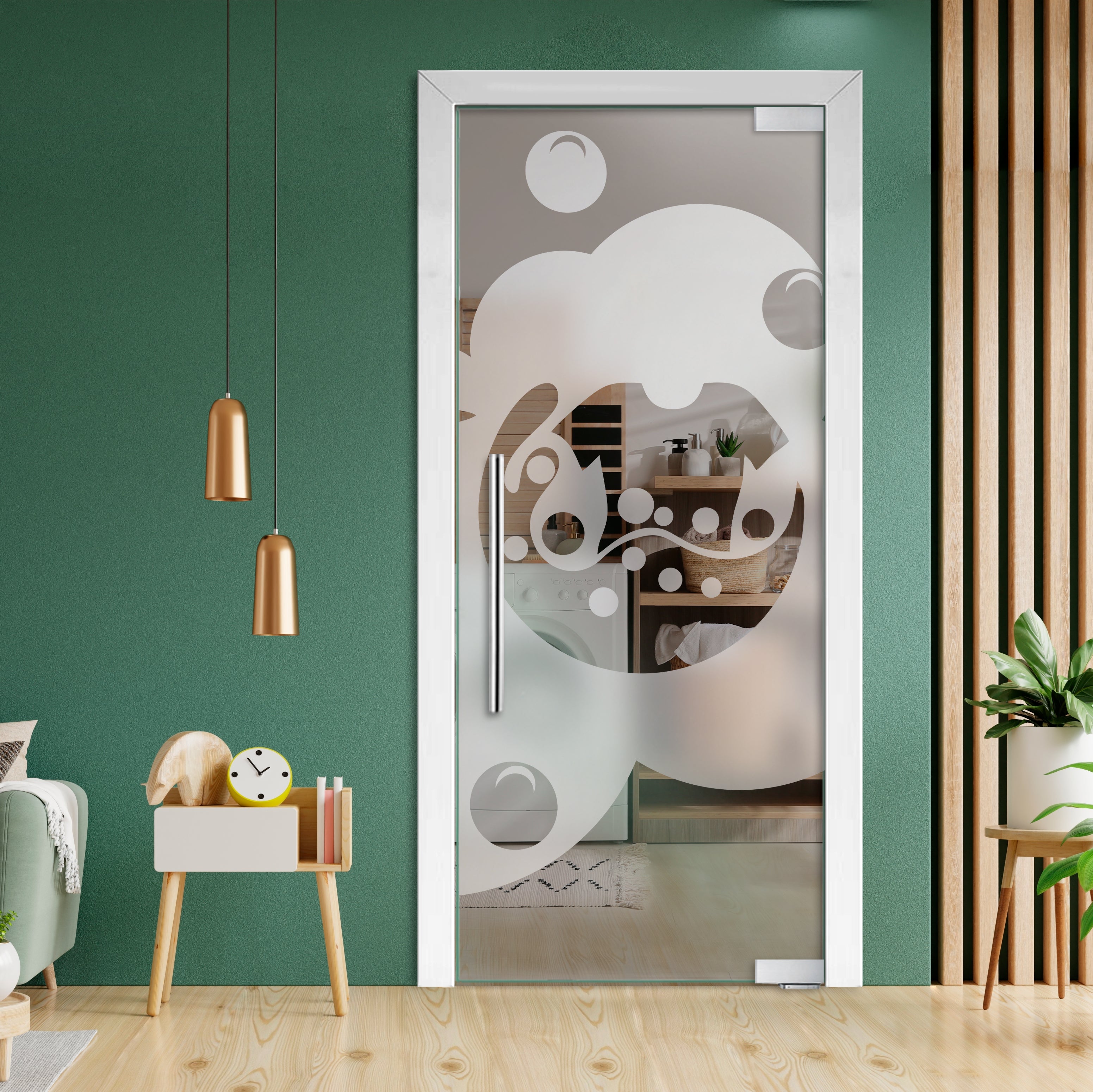 Puerta De Vidrio Pivotante Con Bisagras De Cierre Automático PCP1-2035