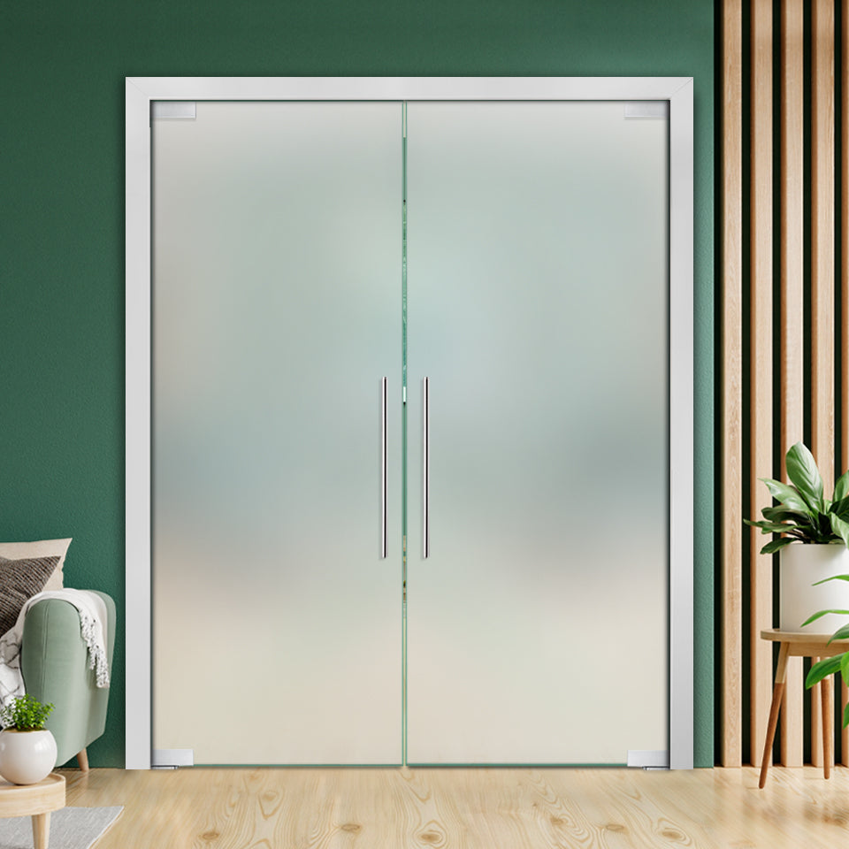 Puerta Doble De Vidrio Pivotante Con Bisagras De Cierre Automático PCP2-2329