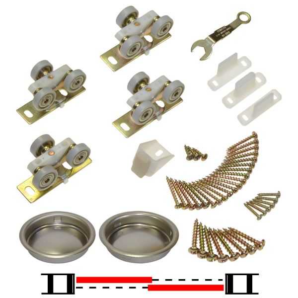 Puerta De Armario Con Vidrio Pintado Rojo Y Espejo Insertado 2 Paneles BMSC -1178