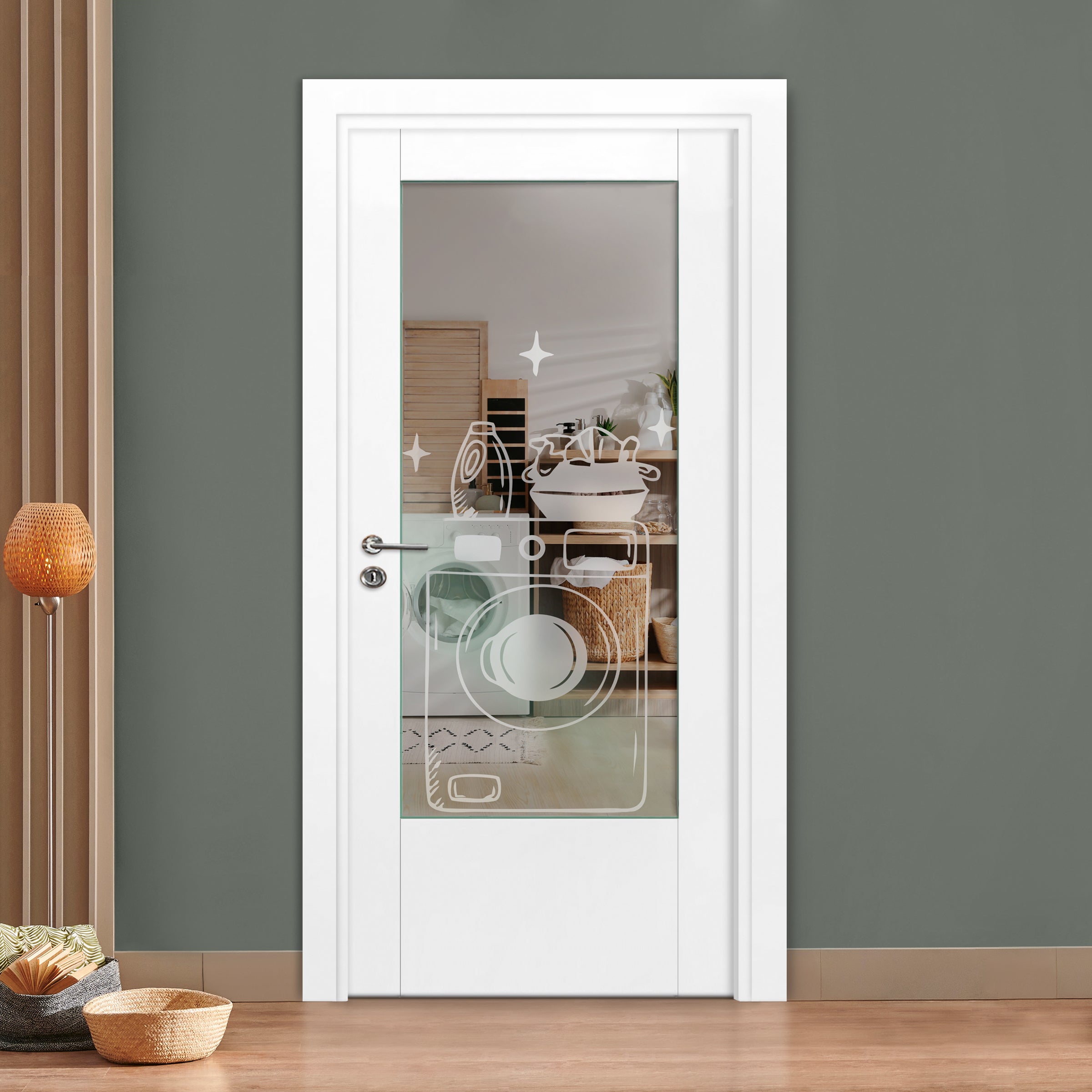 Puerta Interior Con Panel De Vidrio Esmerilado IFGL-1254