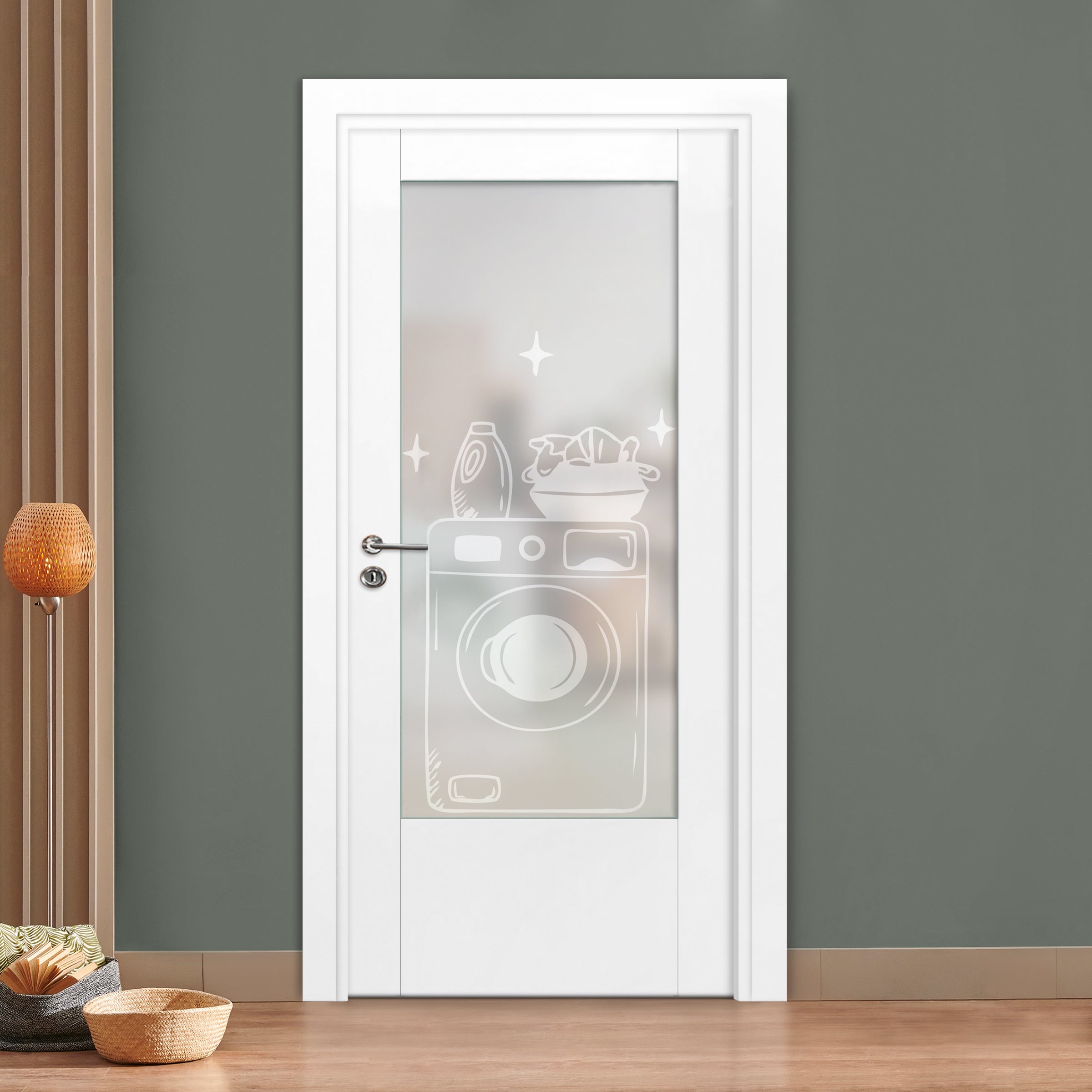 Puerta Interior Con Panel De Vidrio Esmerilado IFGL-1254