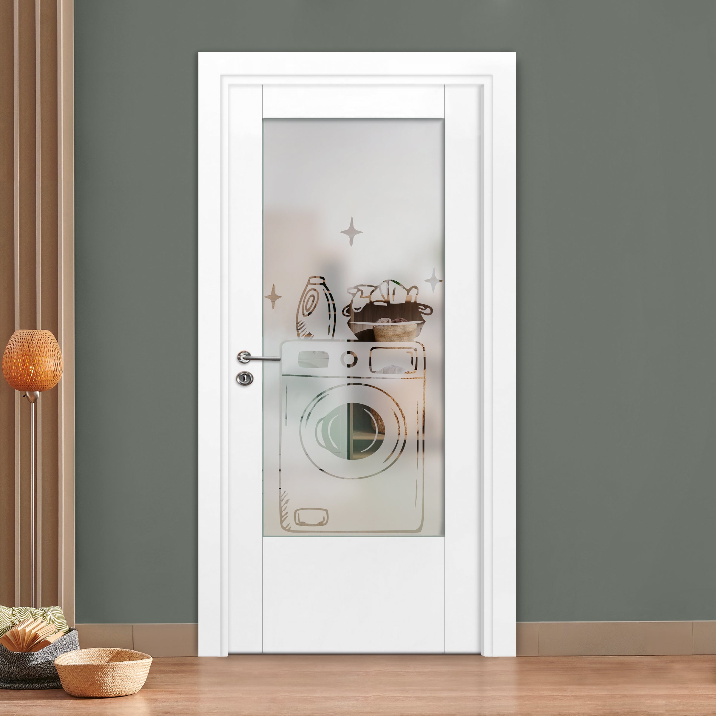 Puerta Interior Con Panel De Vidrio Esmerilado IFGL-1254
