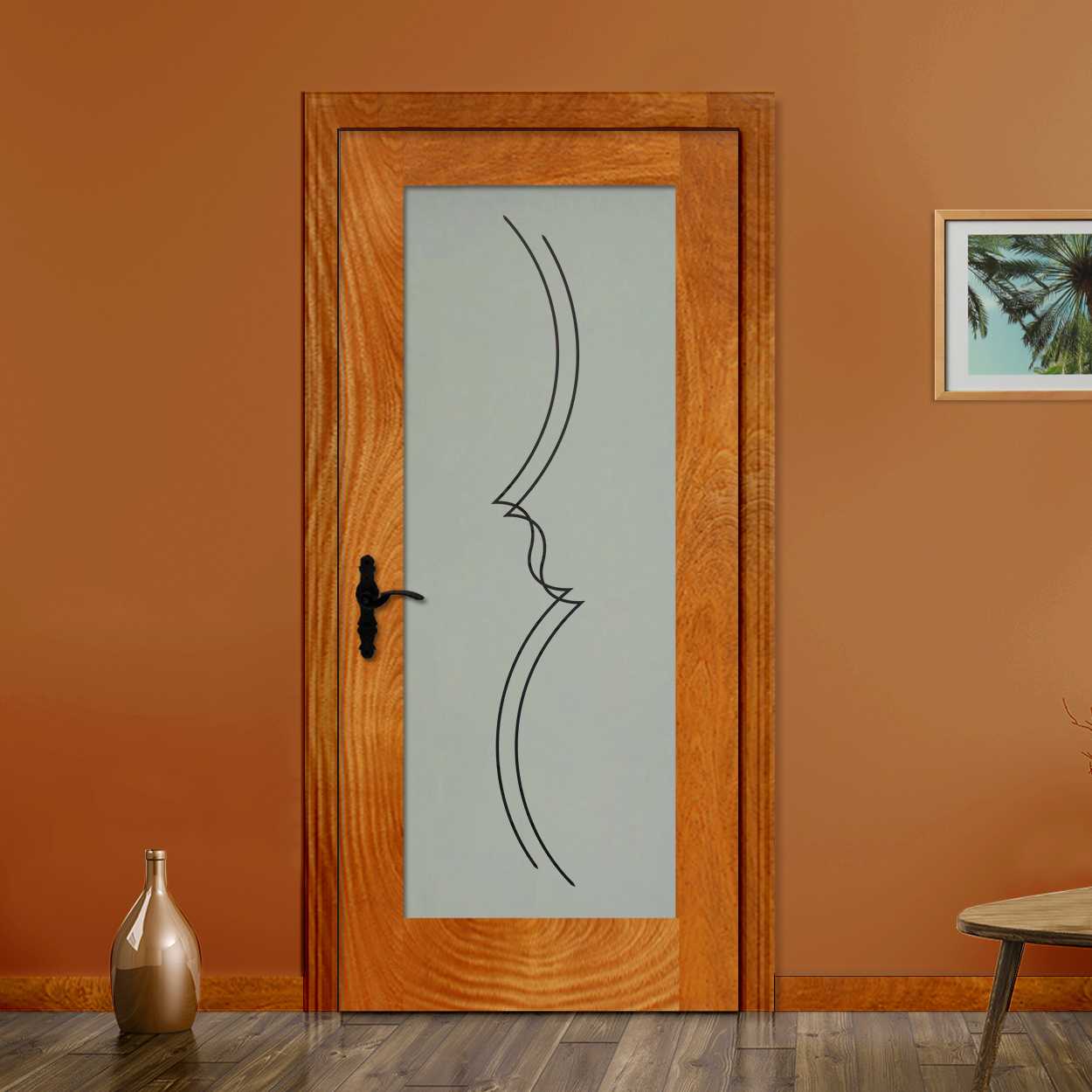 Puerta Interior Con Panel De Vidrio Esmerilado PIC1-1113