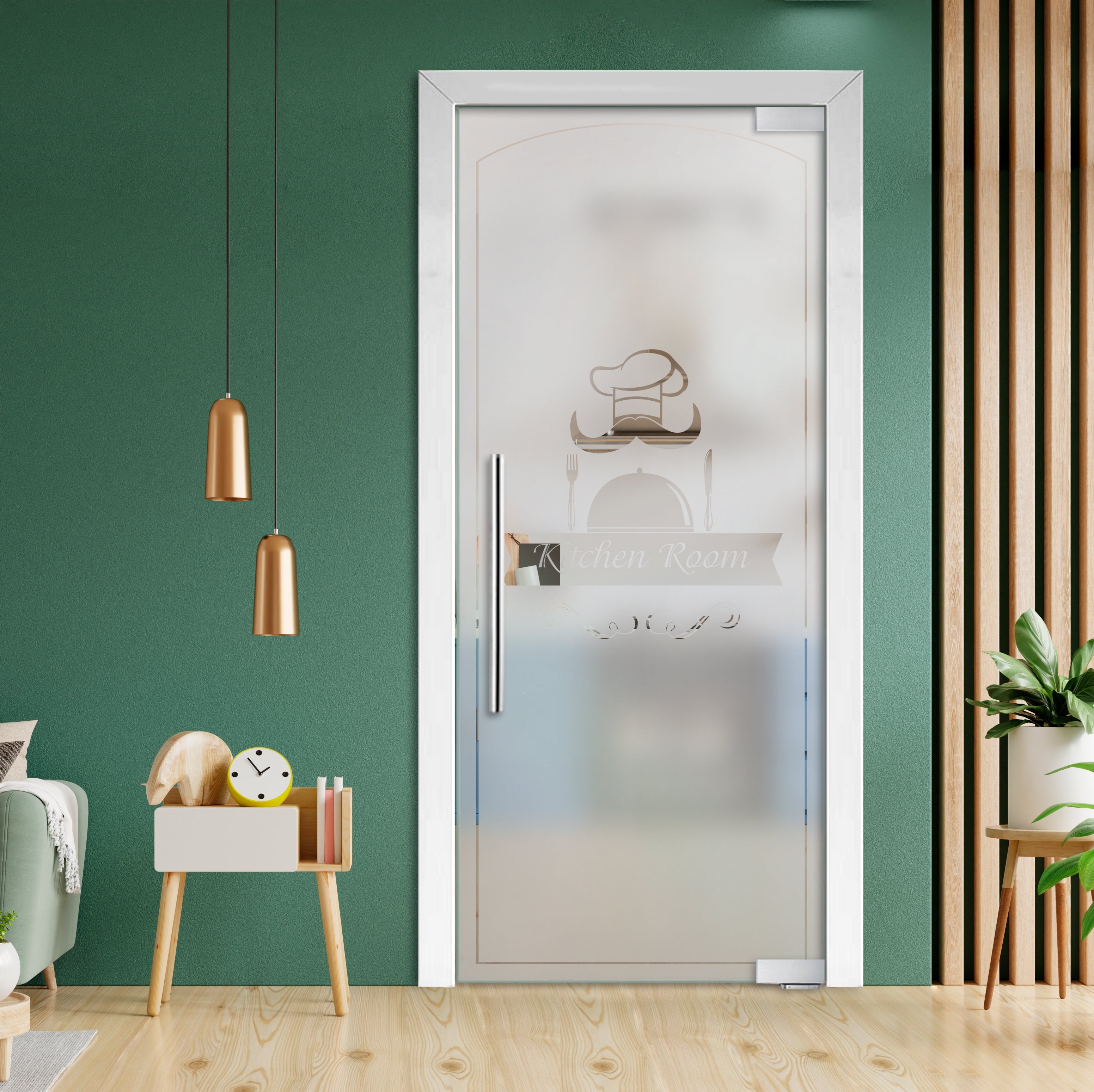 Puerta Pivotante De Vidrio Sin Marco Con Bisagras De Cierre Automático PCP1-1992