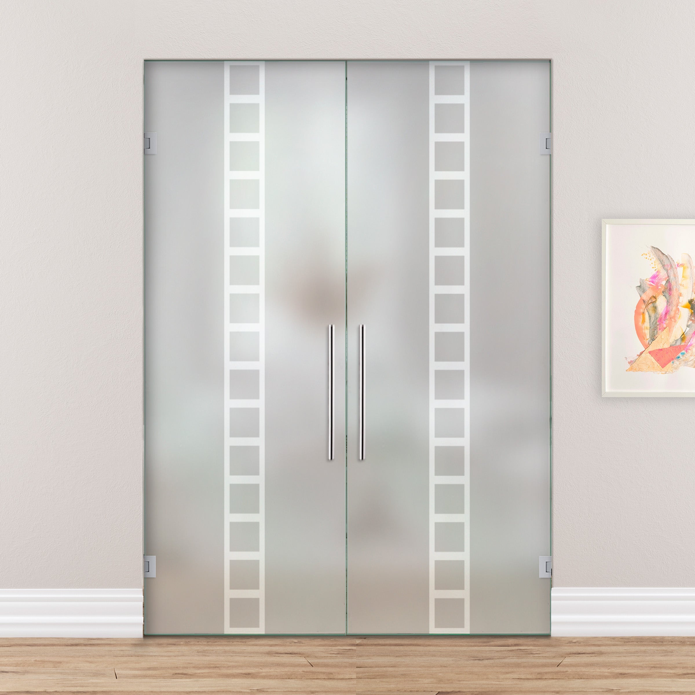 Puerta De Cristal Giratoria Doble  PVB2-2156