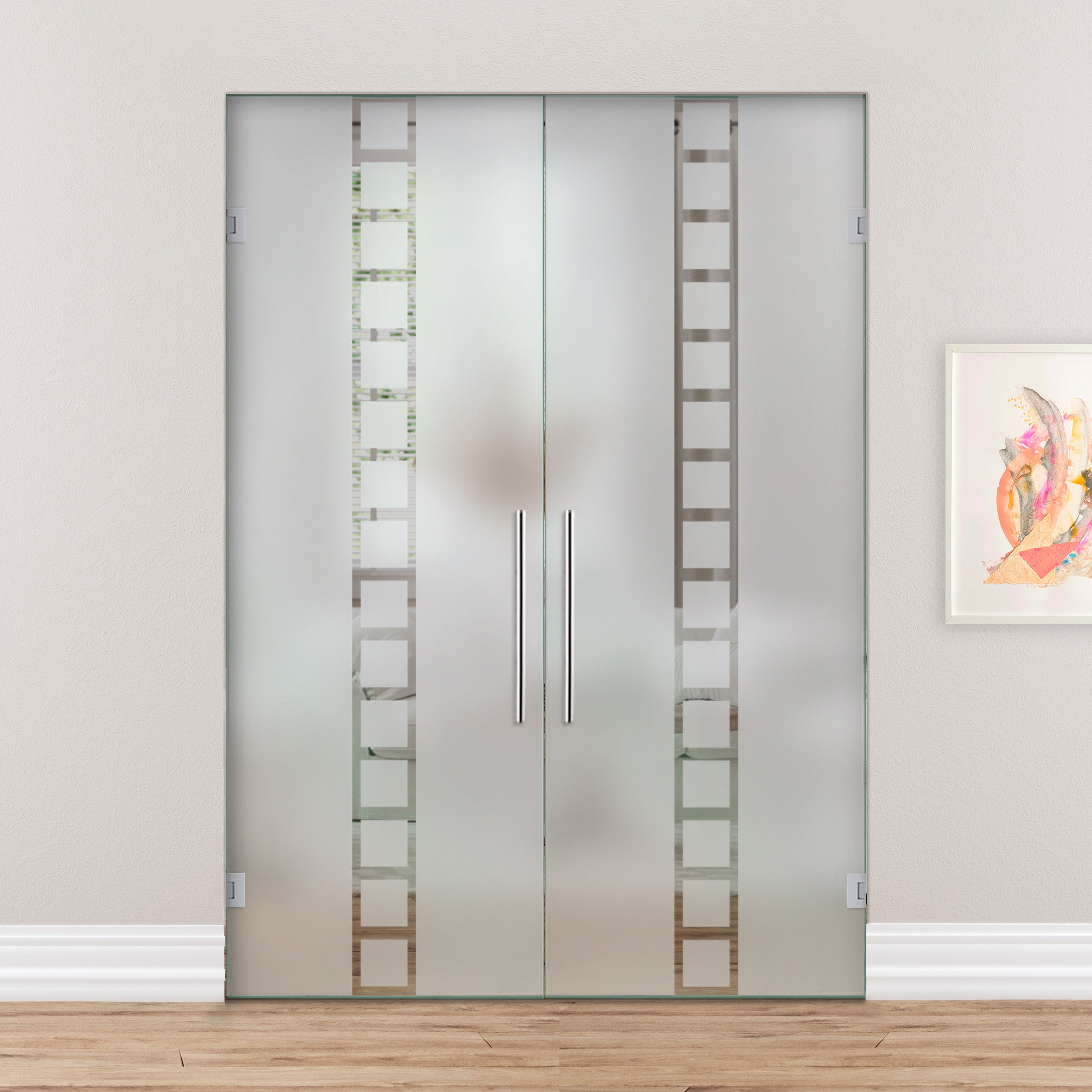 Puerta De Cristal Giratoria Doble  PVB2-2156