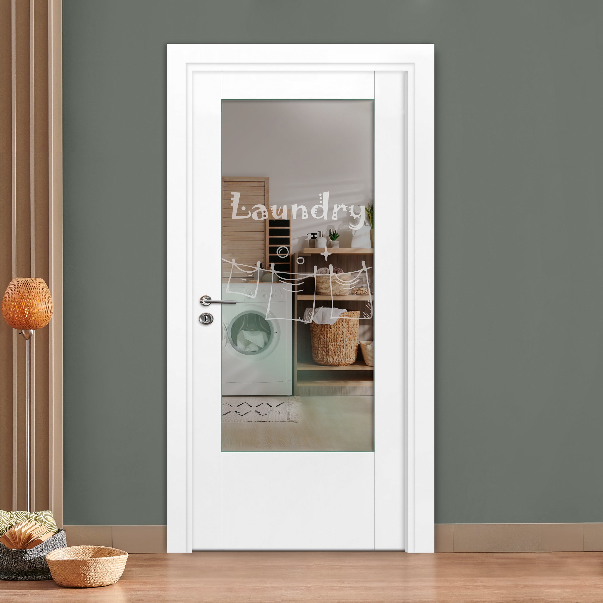 Puerta Interior Con Panel De Vidrio Esmerilado IFGL-1245
