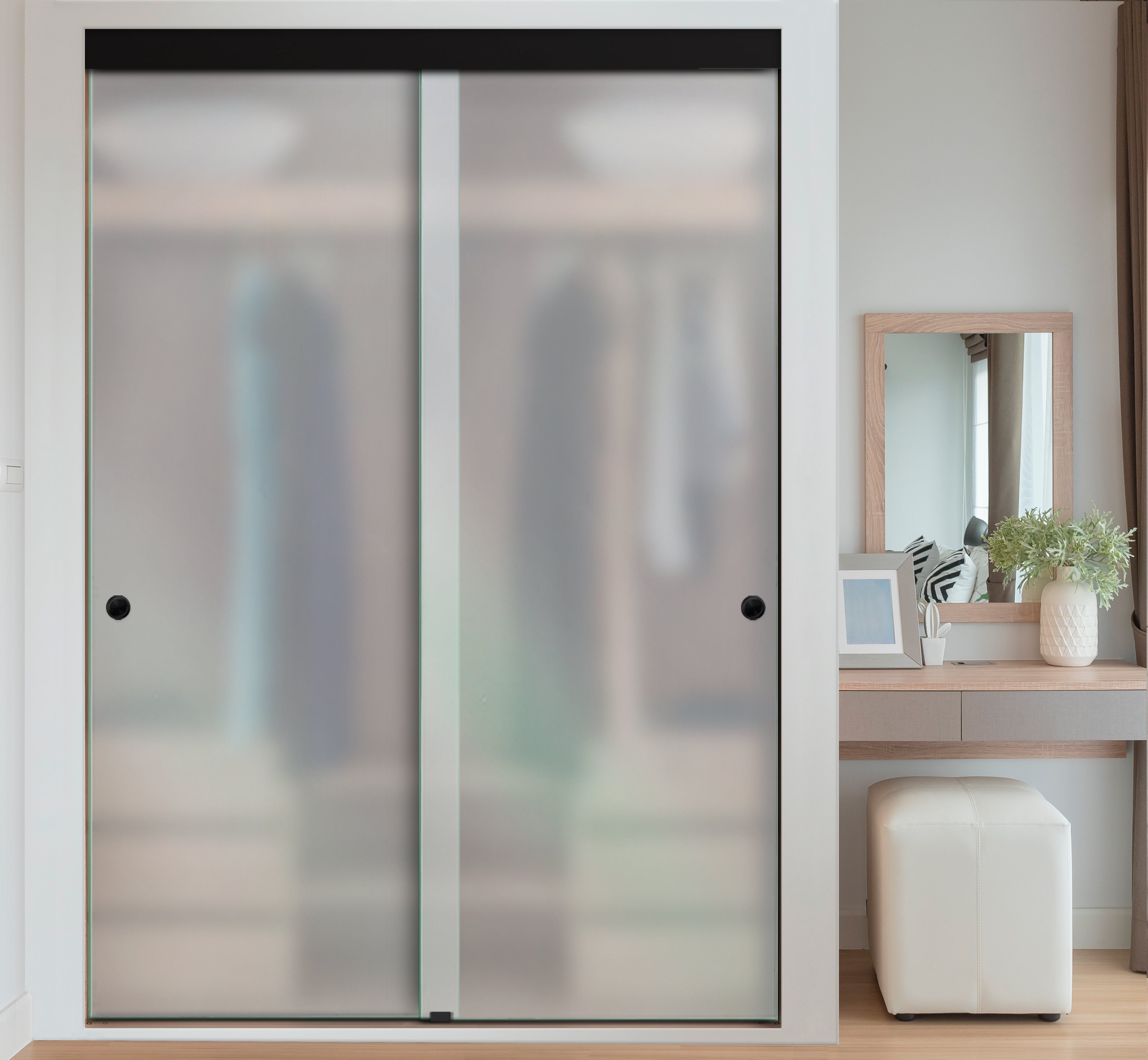 Puerta Corrediza De Vidrio Sin Marco Para Closet PCSM-1081