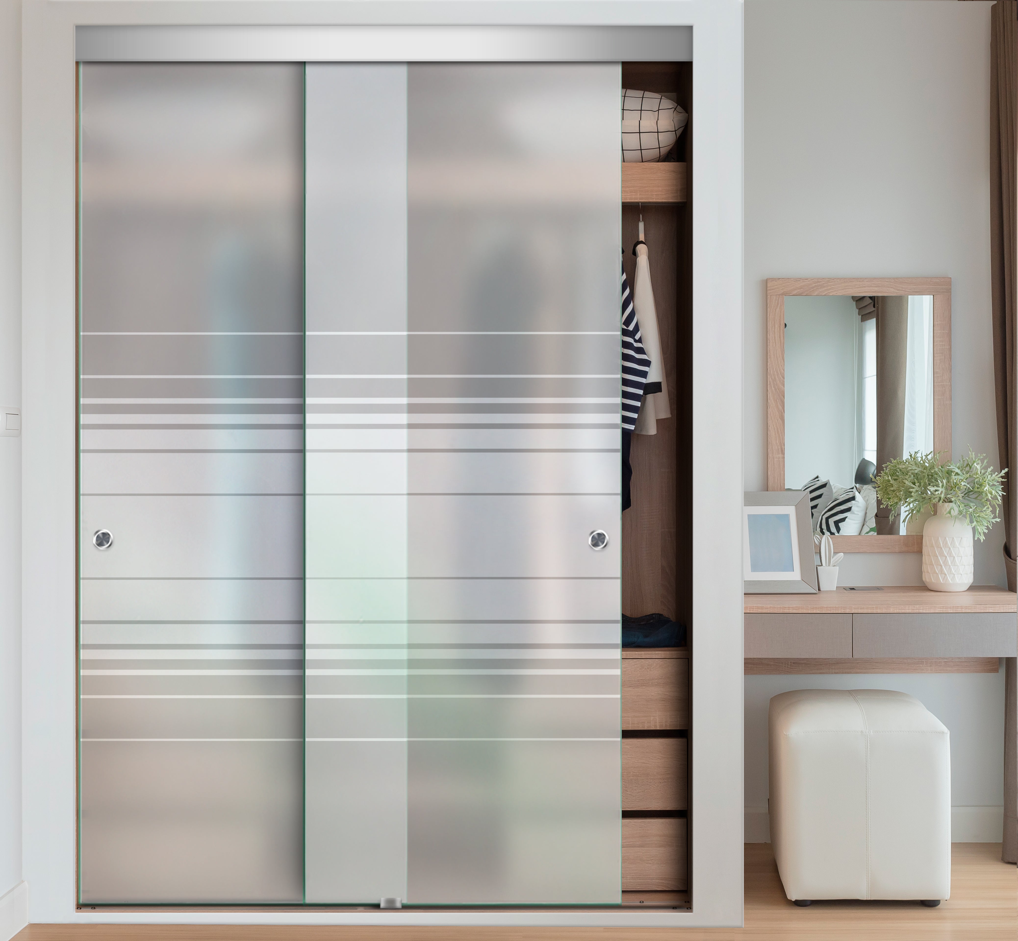 Puerta Corrediza De Vidrio Sin Marco Para Closet PCSM-1067