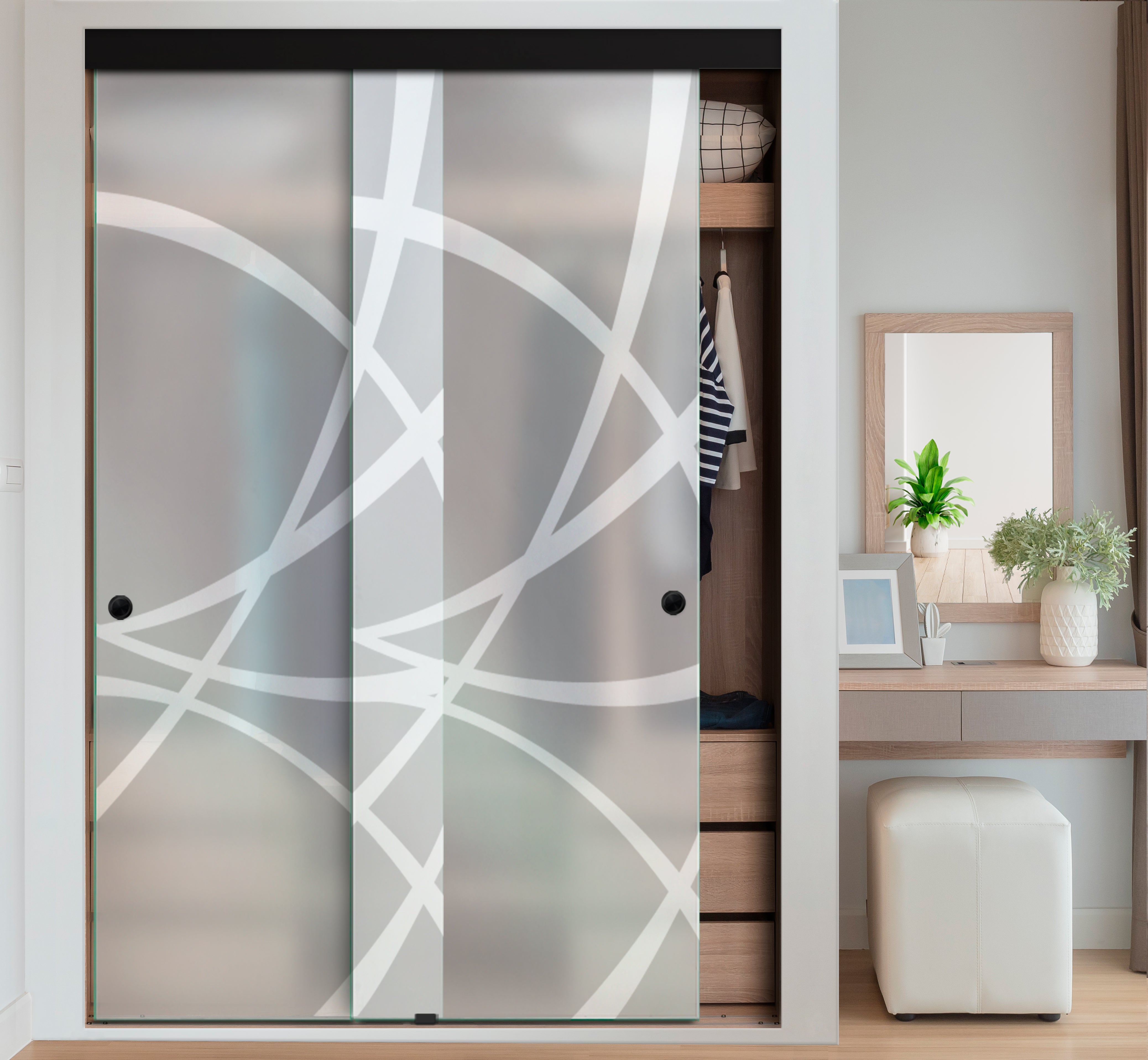 Puerta Corrediza De Vidrio Sin Marco Para Closet PCSM-2987