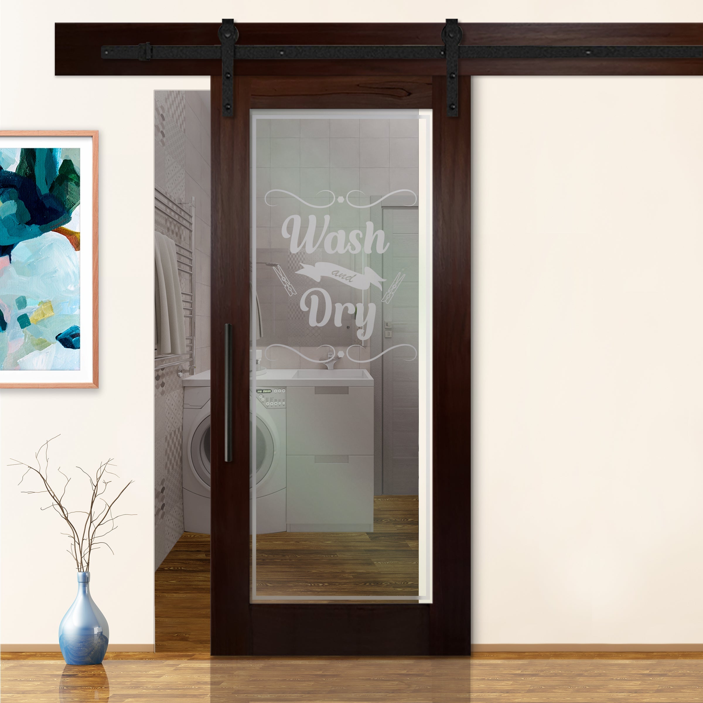 Puerta Corrediza De Vidrio y Madera PCG1-1325