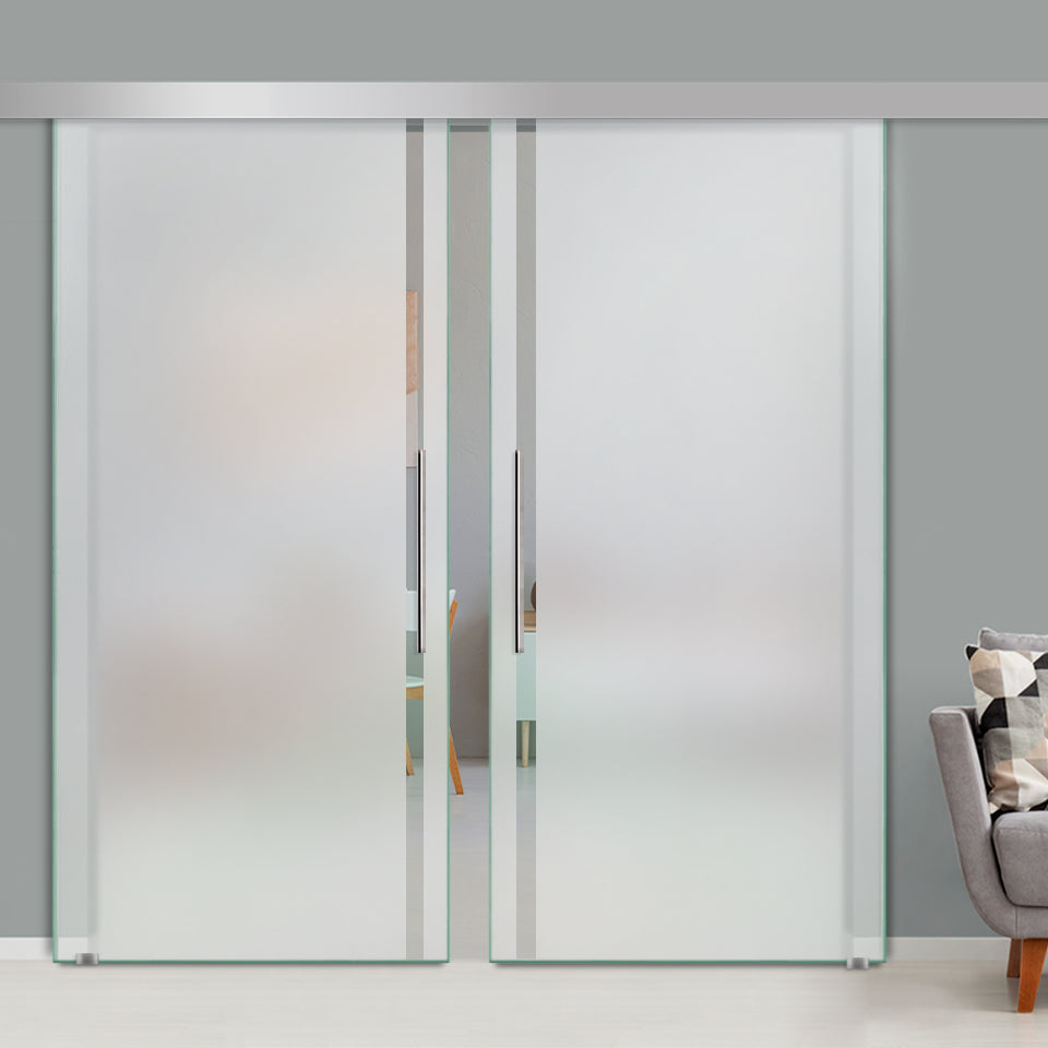 Puerta Corrediza Doble De Vidrio Templado ALU100 PCA2 - 1408
