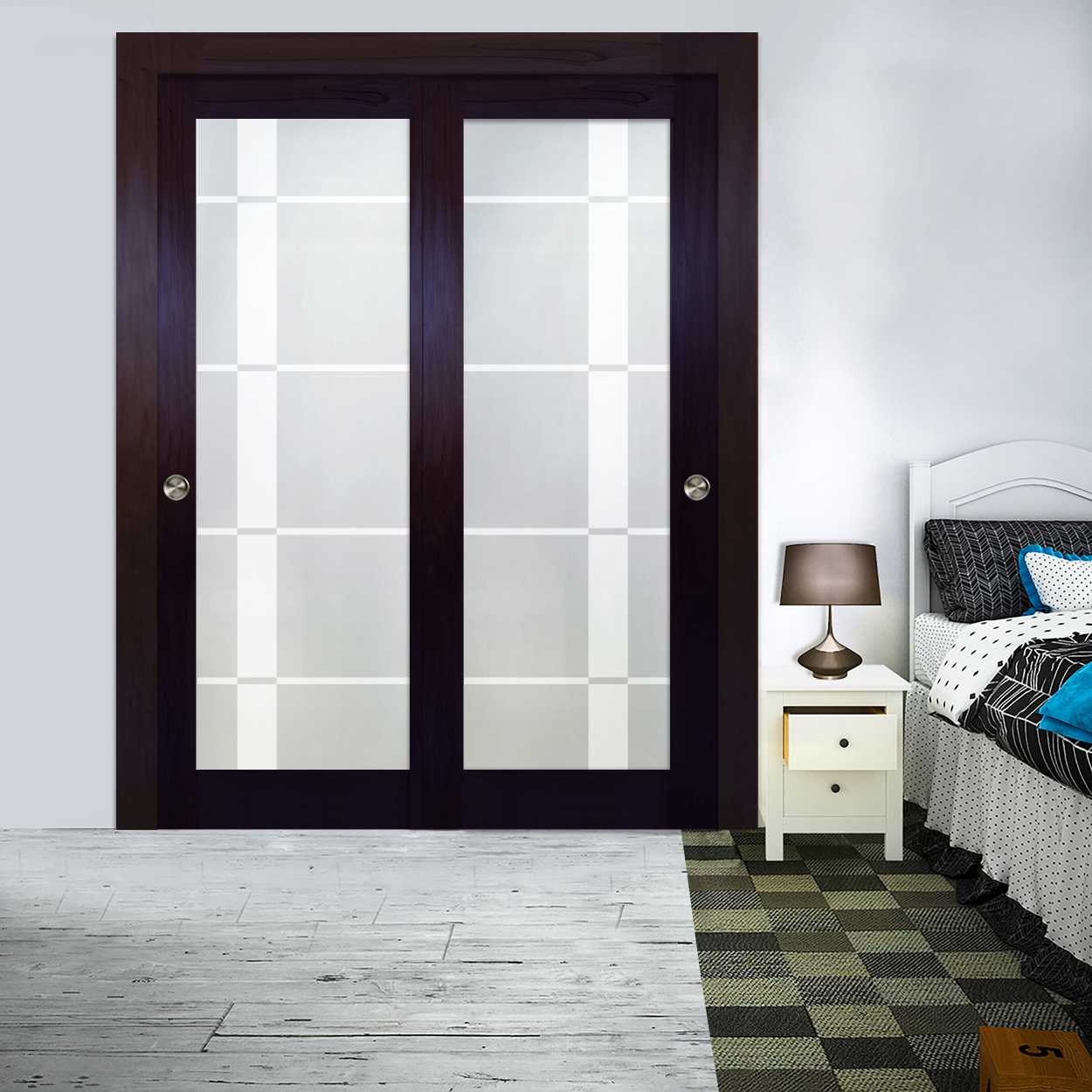 Puerta de clóset Corredera Bypass de 2 Paneles con Herrajes CS2B - 0000