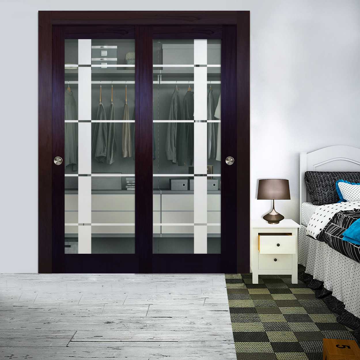 Puerta de clóset Corredera Bypass de 2 Paneles con Herrajes CS2B - 0000