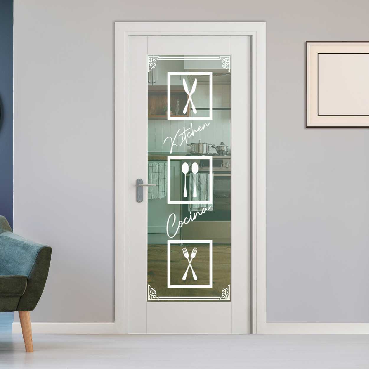 Puerta Interior Con Vidrio Esmerilado IFGL-1257