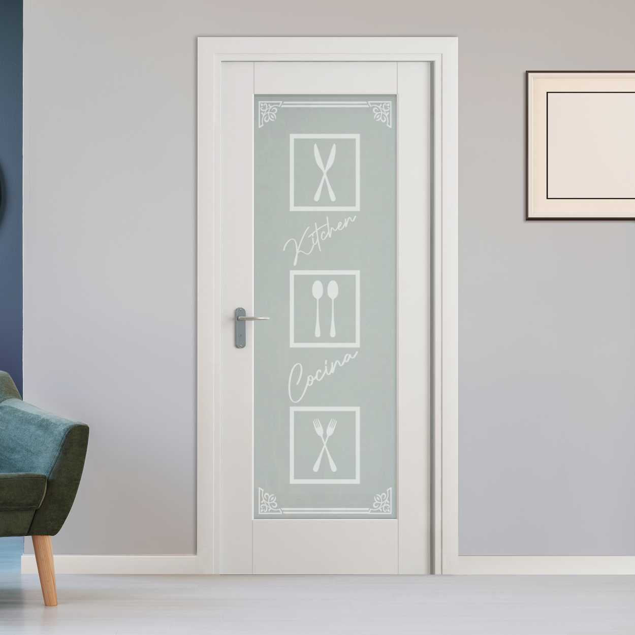 Puerta Interior Con Vidrio Esmerilado IFGL-1257