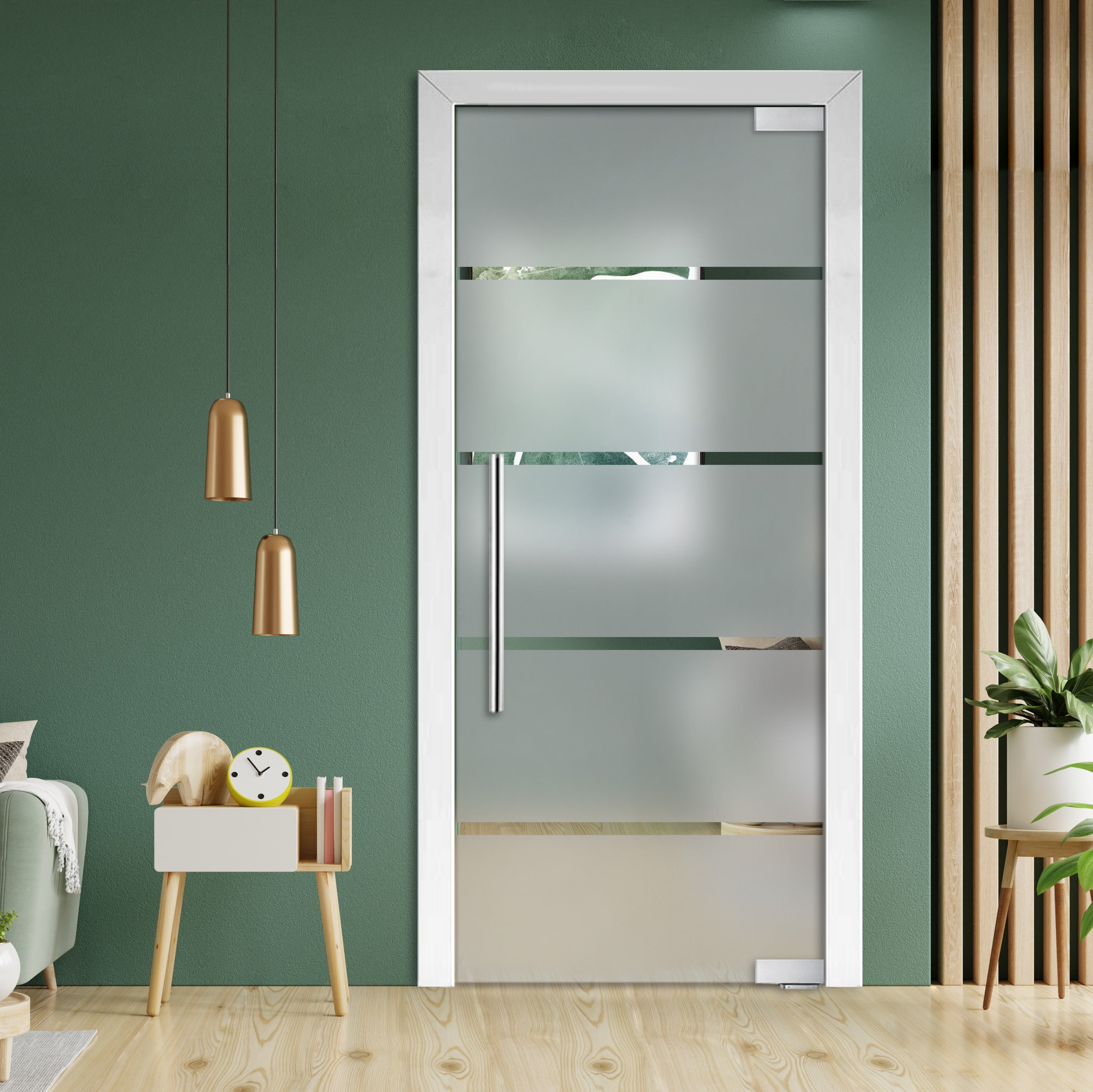 Puerta De Vidrio Pivotante Con Bisagras De Cierre Automático PCP1-1925