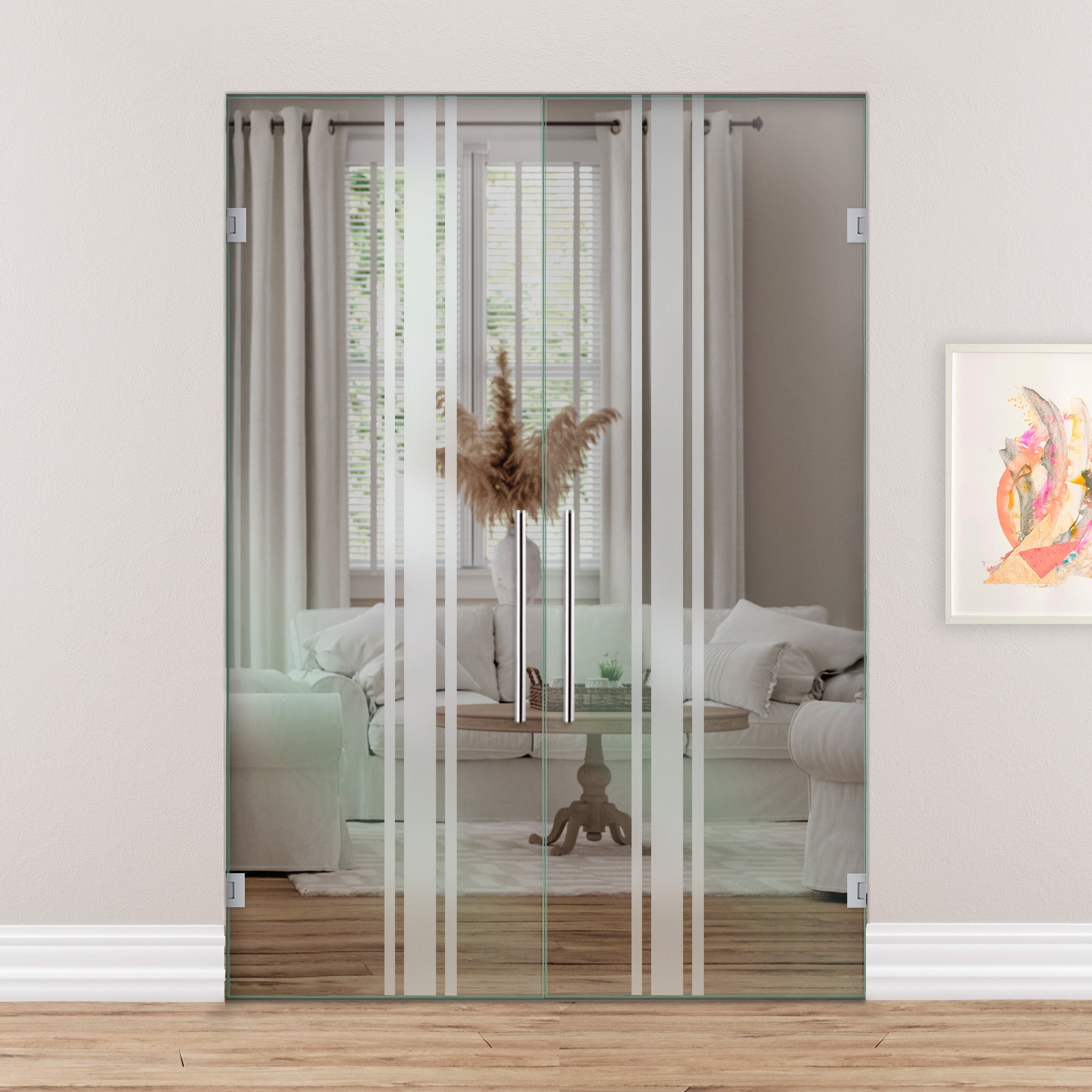 Puerta Doble De Cristal Giratoria  PVB2-2173