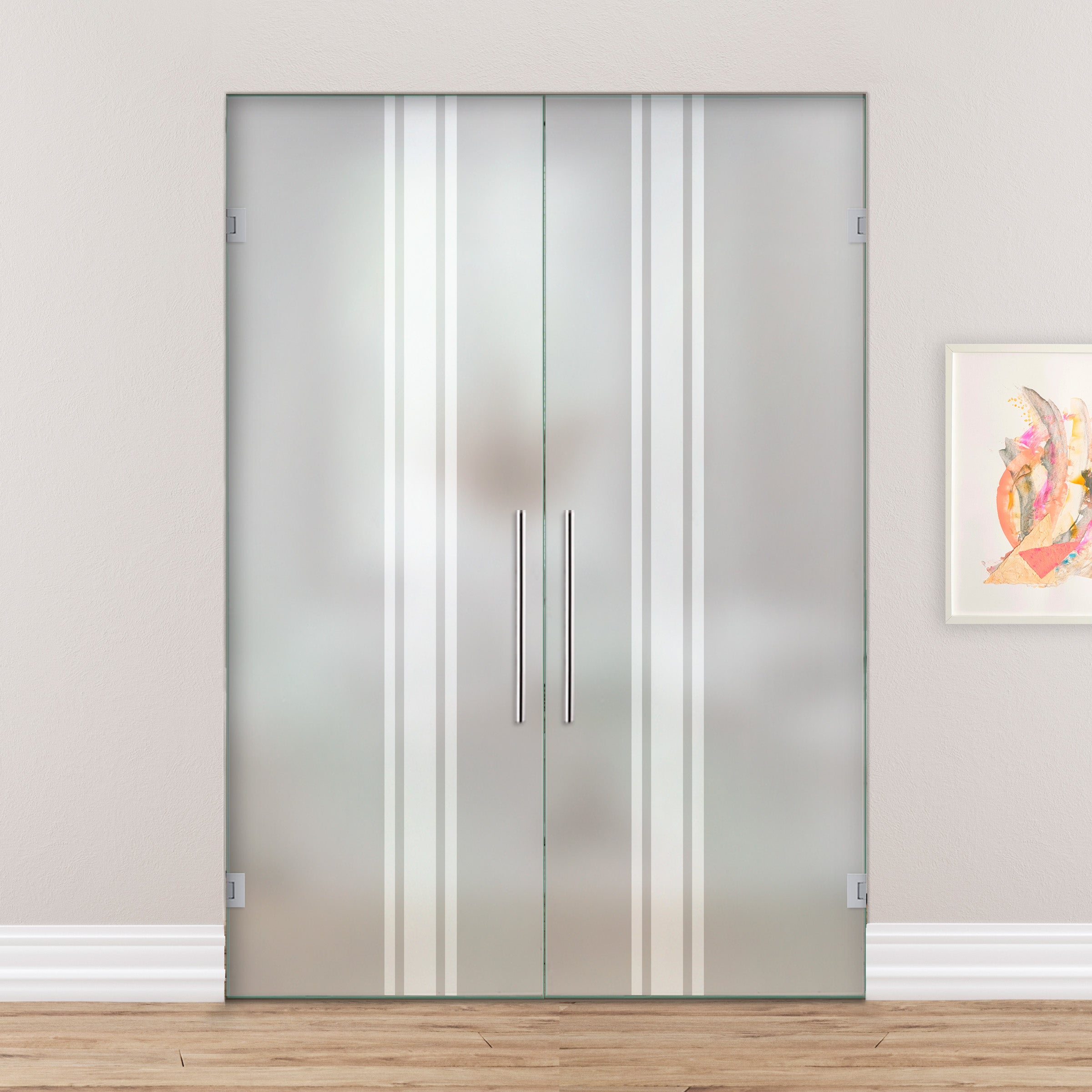 Puerta Doble De Cristal Giratoria  PVB2-2173